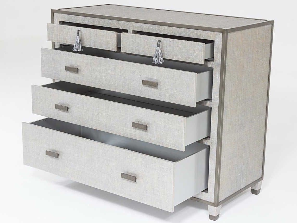 Global Views 5-Drawers Silver Acacia Wood Dresser