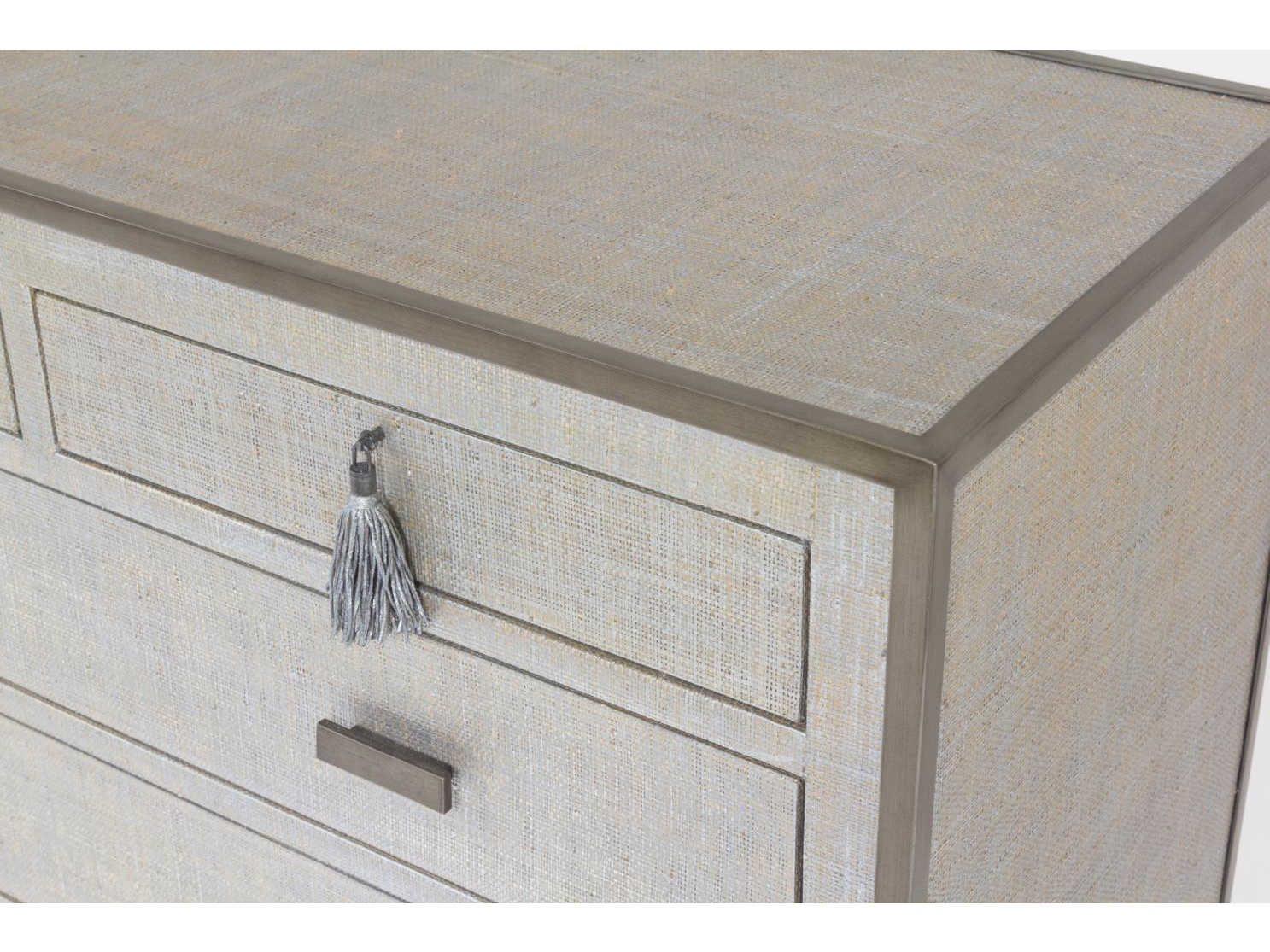 Global Views 5-Drawers Silver Acacia Wood Dresser