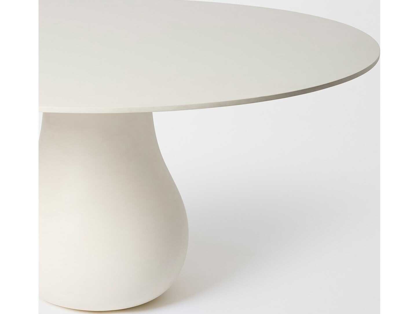 Global Views Baobab Round Wood Matte Birch Lacquer Dining Table