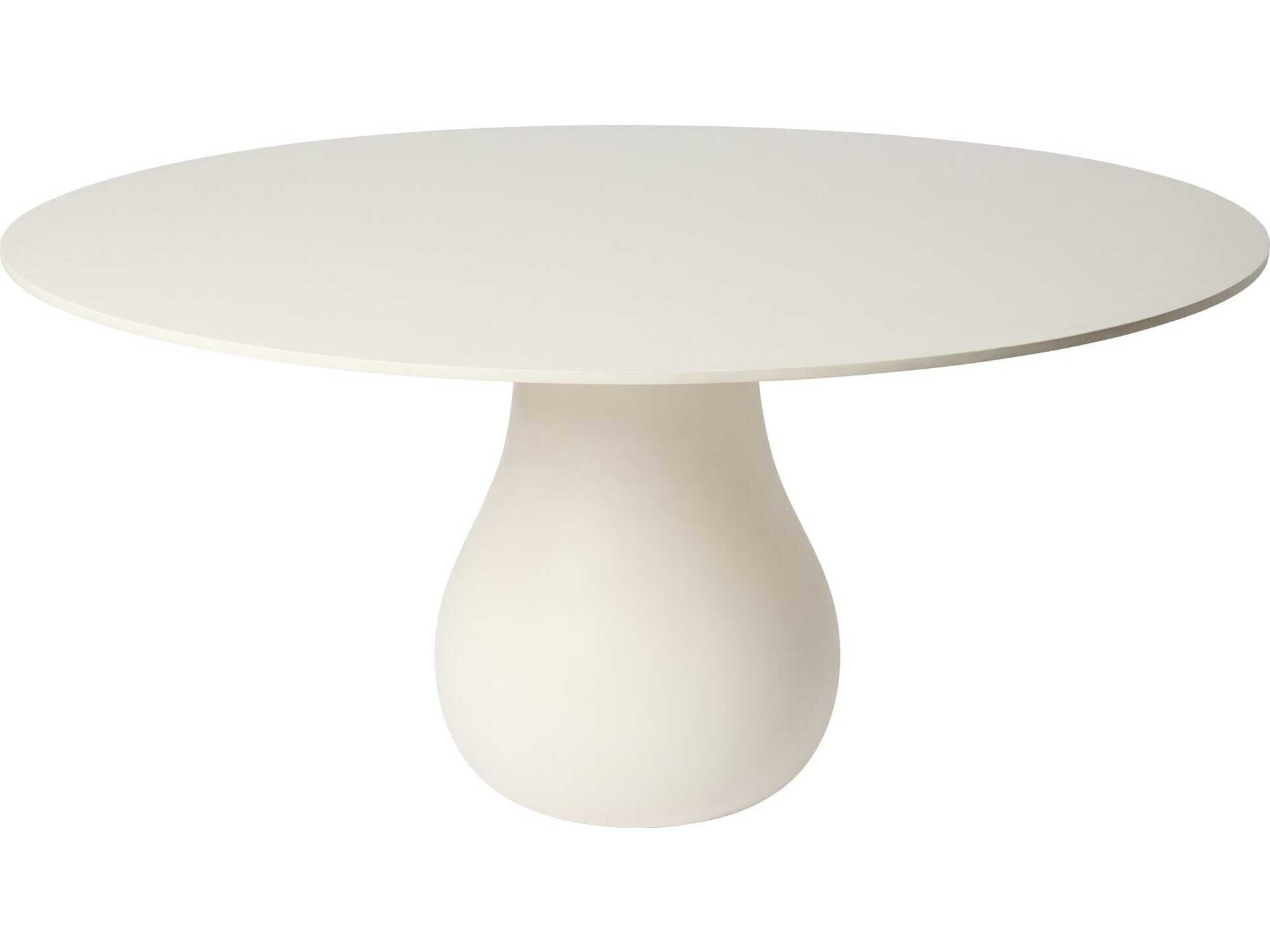 Global Views Baobab Round Wood Matte Birch Lacquer Dining Table
