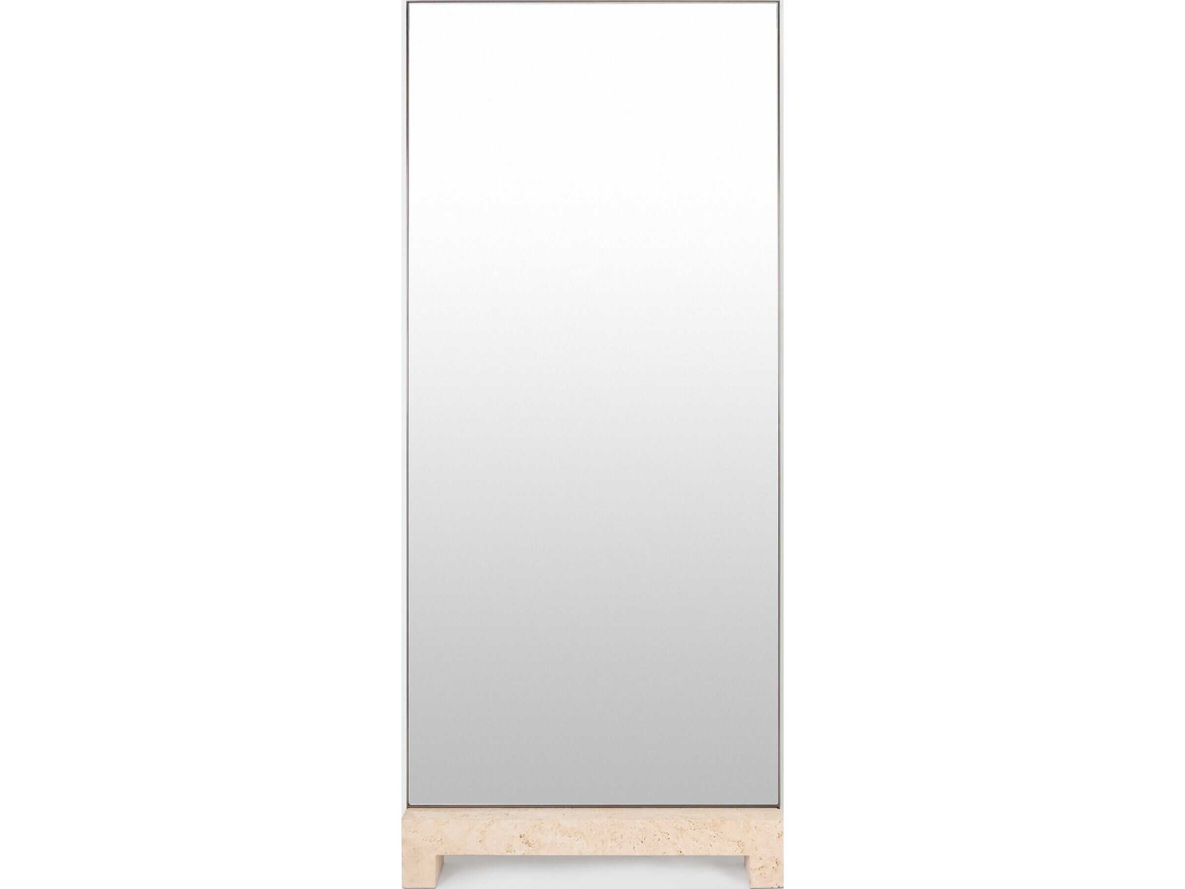 Global Views Zuri Tan Dark Bronze Clear Mirror Floor Rectangular