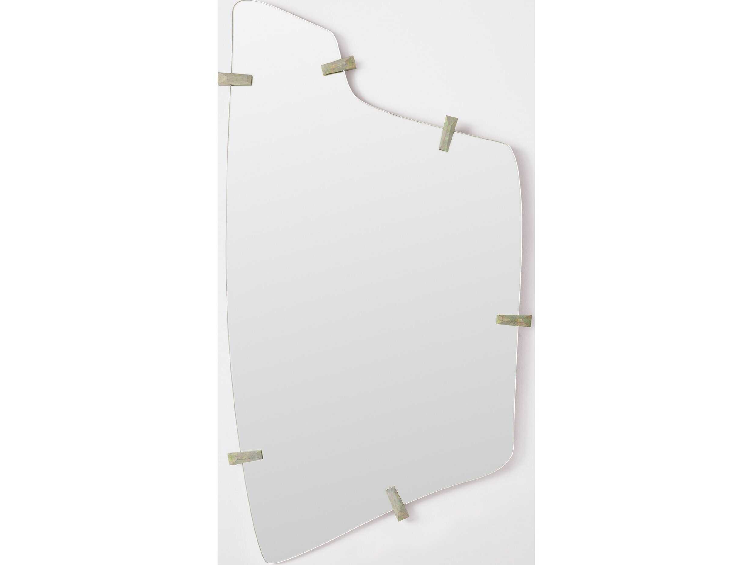 Global Views Fragments Clear Mirror Verdigris Wall