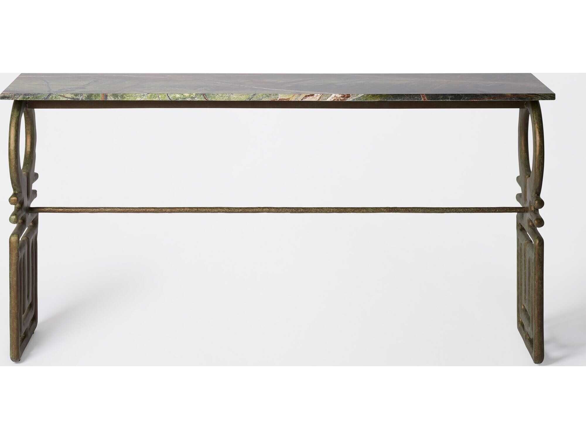 Global Views Carthago Rectangular Fiberglass Verdigris Console Table