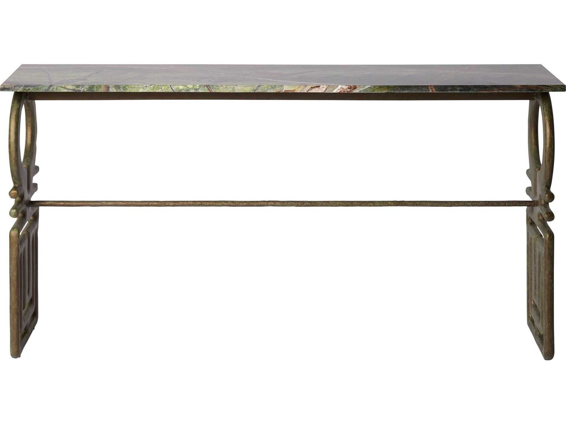Global Views Carthago Rectangular Fiberglass Verdigris Console Table