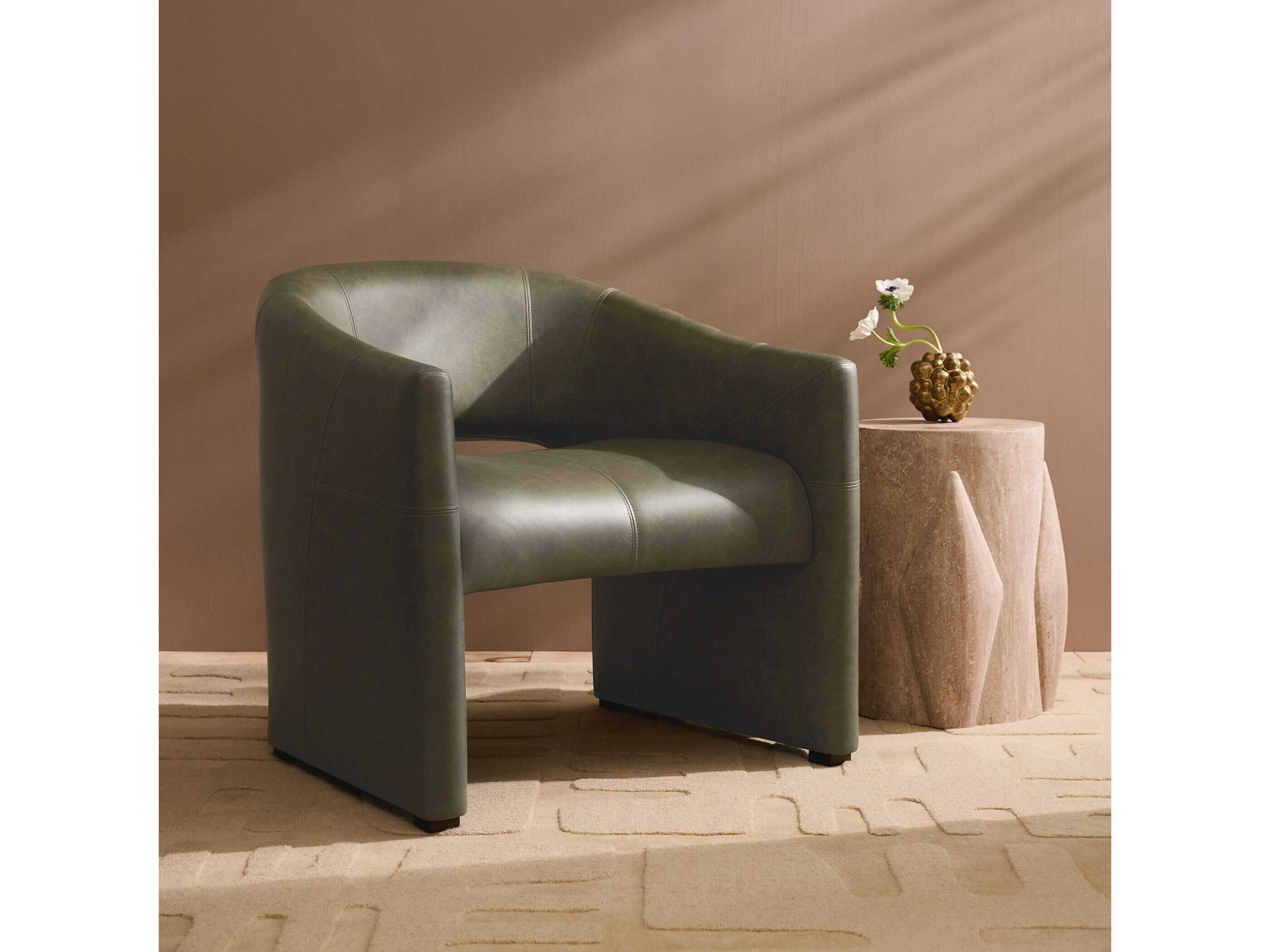 Global Views Tusk Round Marble Honed Travertine End Table