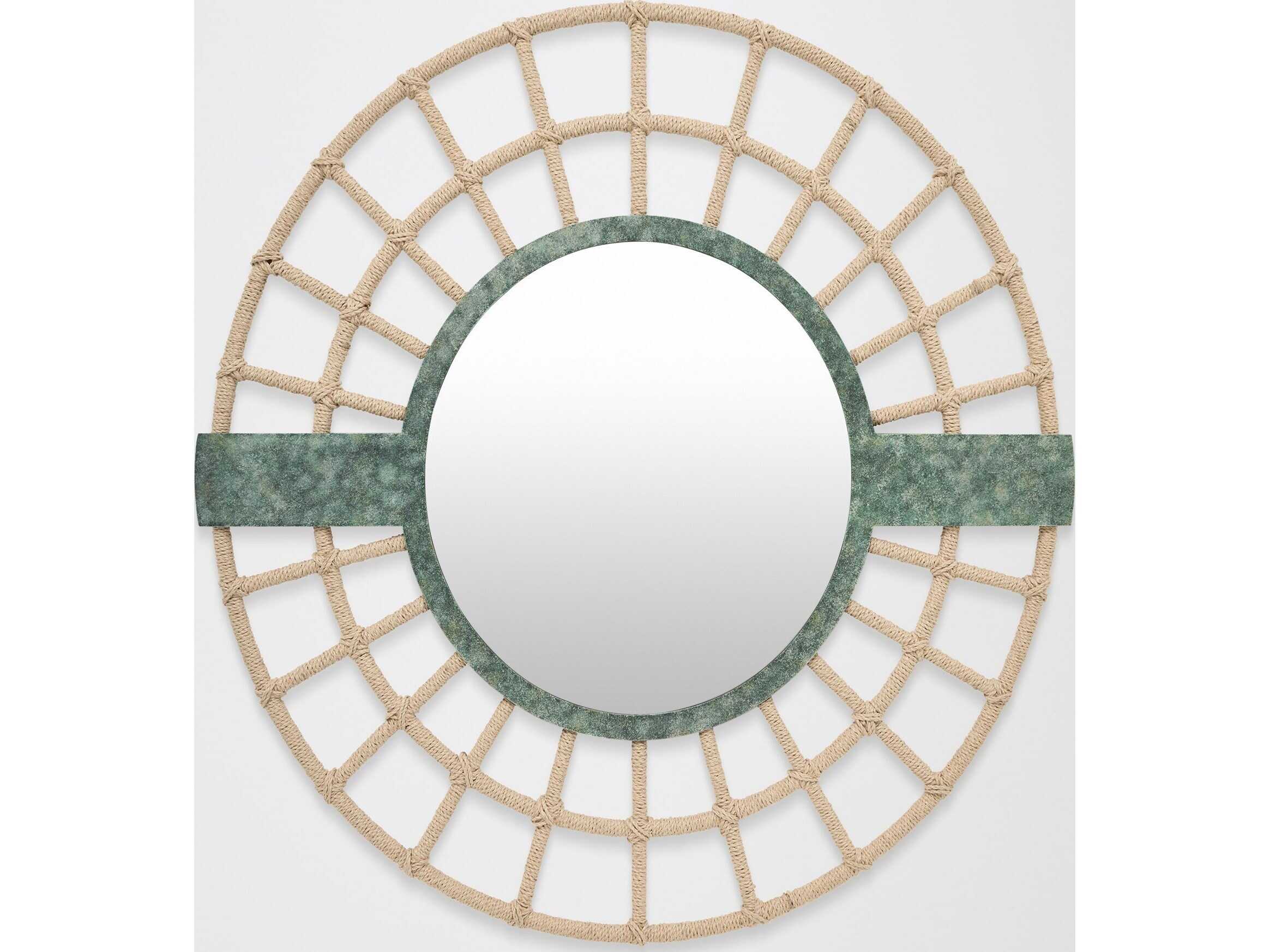Global Views Bouclier Verdigris Wall Mirror Round