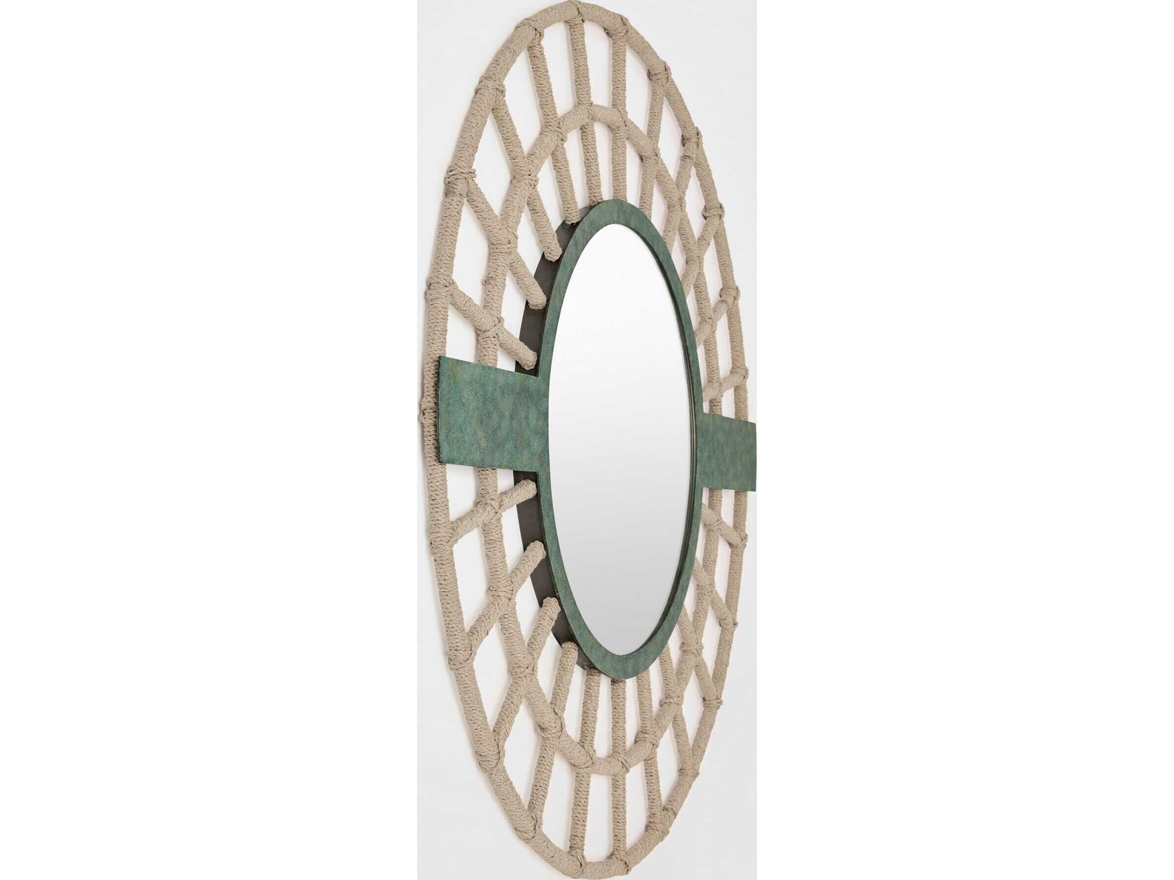 Global Views Bouclier Verdigris Wall Mirror Round