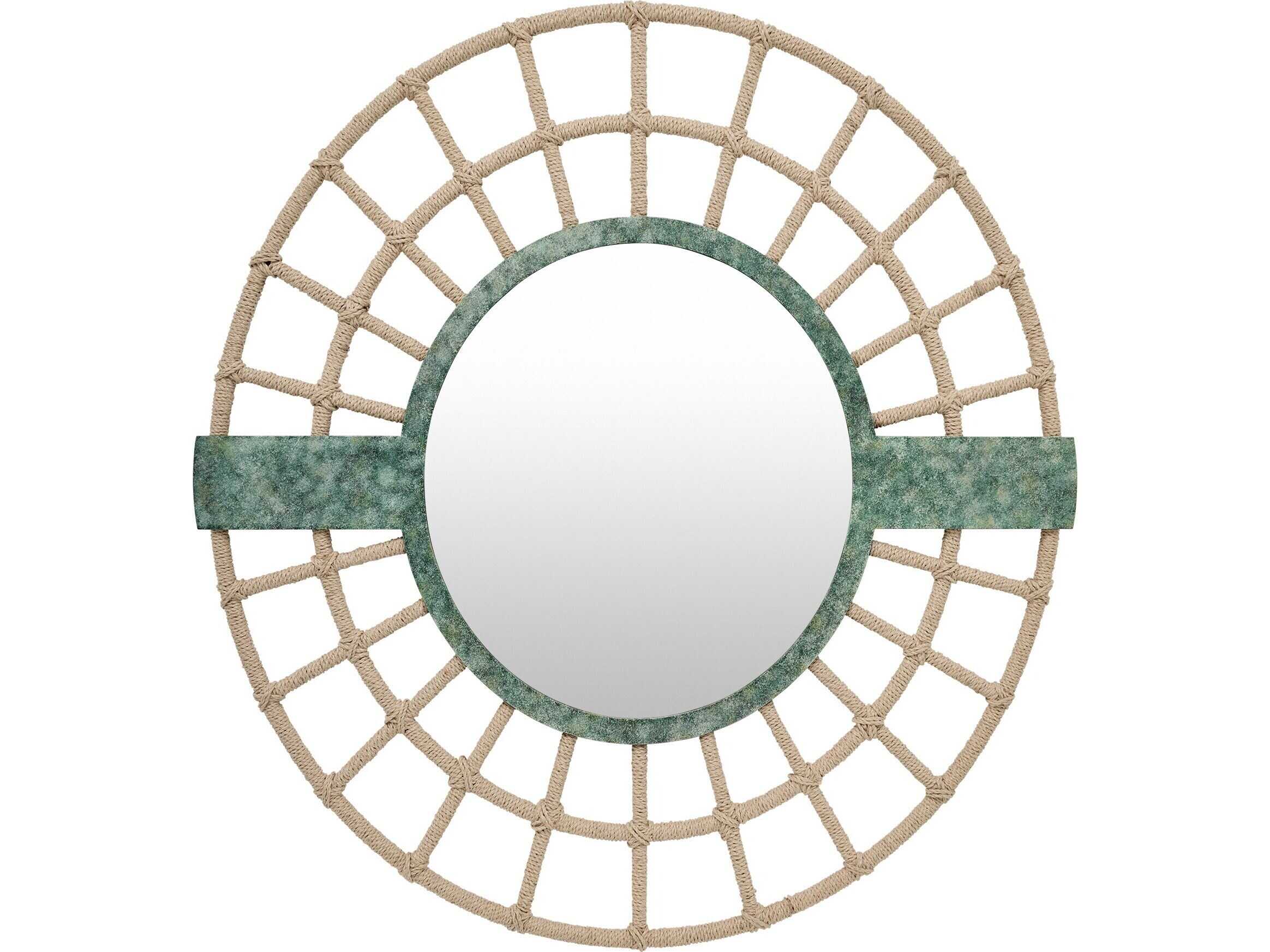 Global Views Bouclier Verdigris Wall Mirror Round