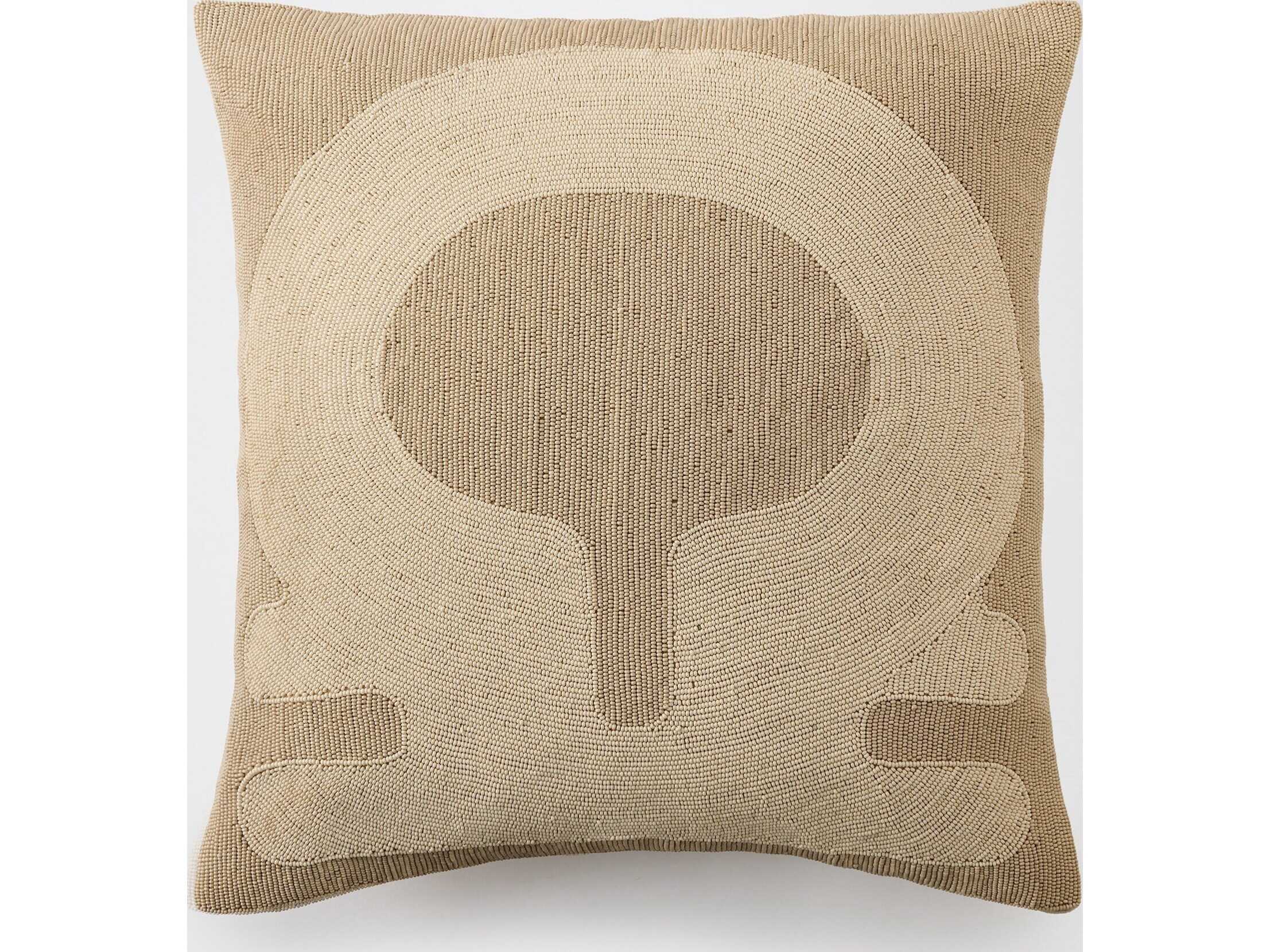 Global Views Carthago Beaded Pillow-Key-Sand