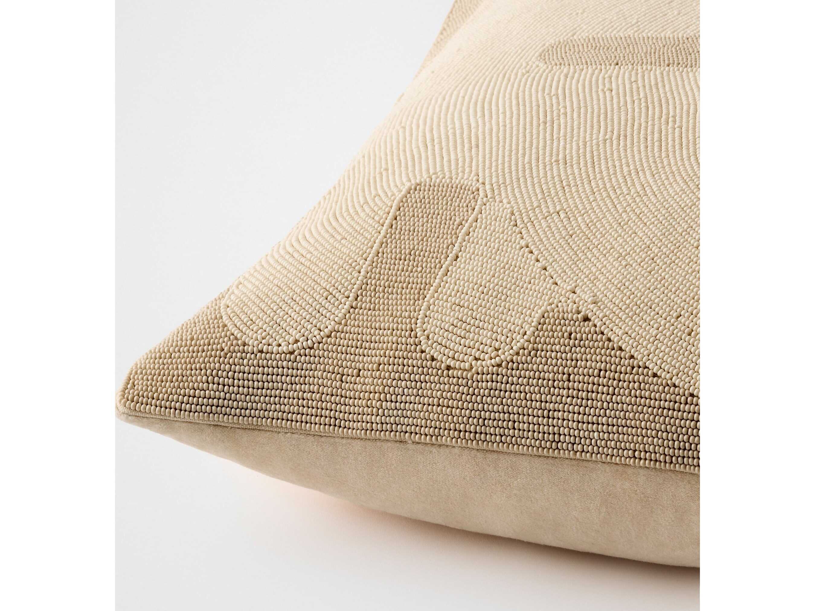 Global Views Carthago Beaded Pillow-Key-Sand