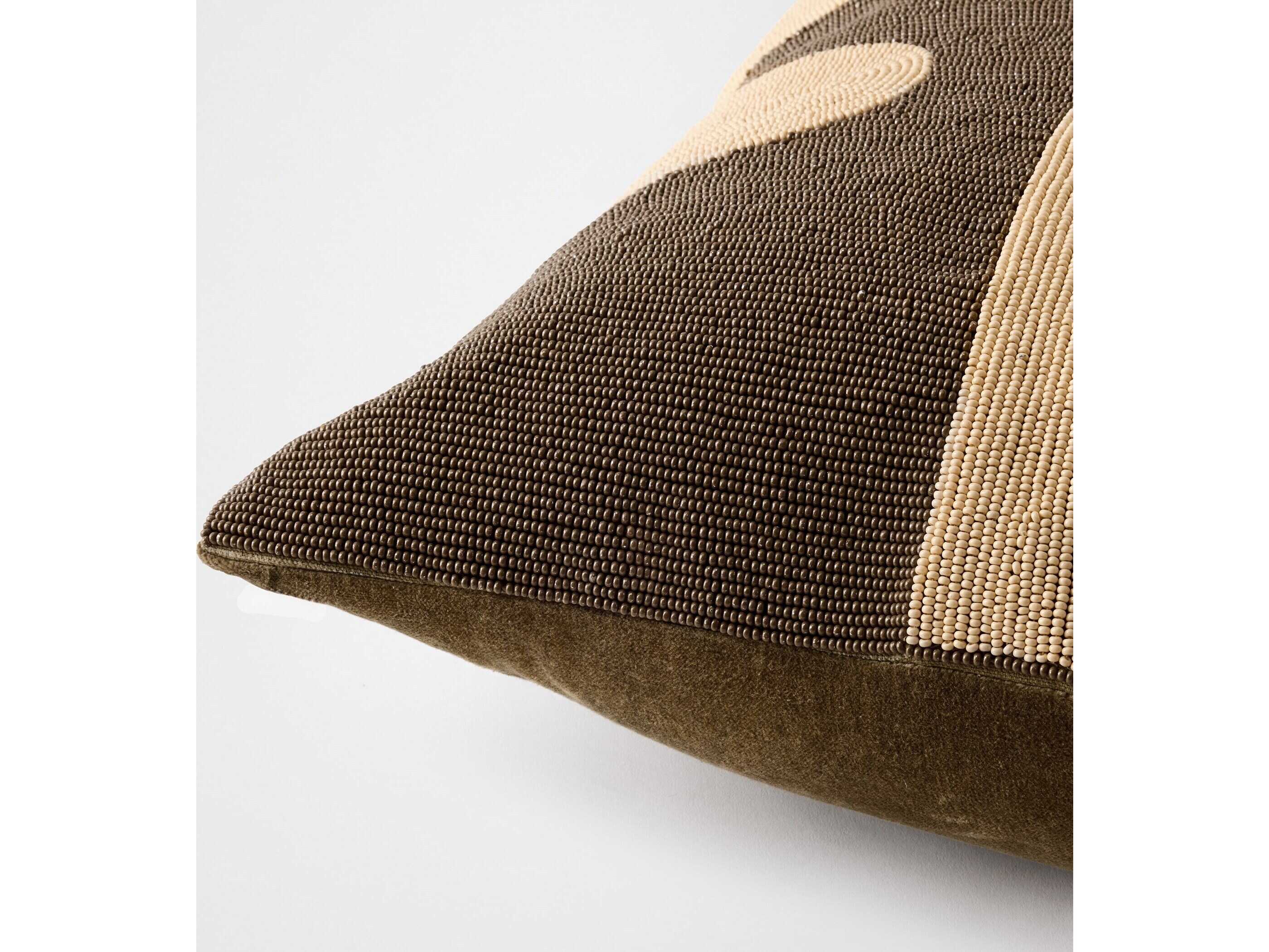 Global Views Carthago Beaded Pillow-Pass-Sepia