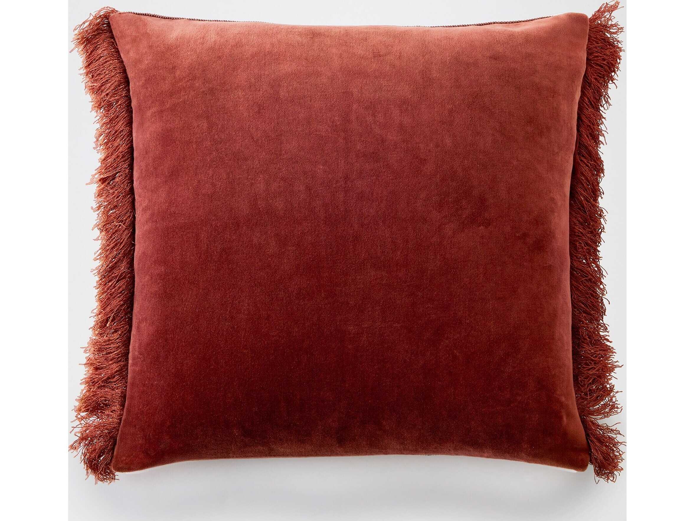 Global Views Duafe Beaded Pillow-Rust