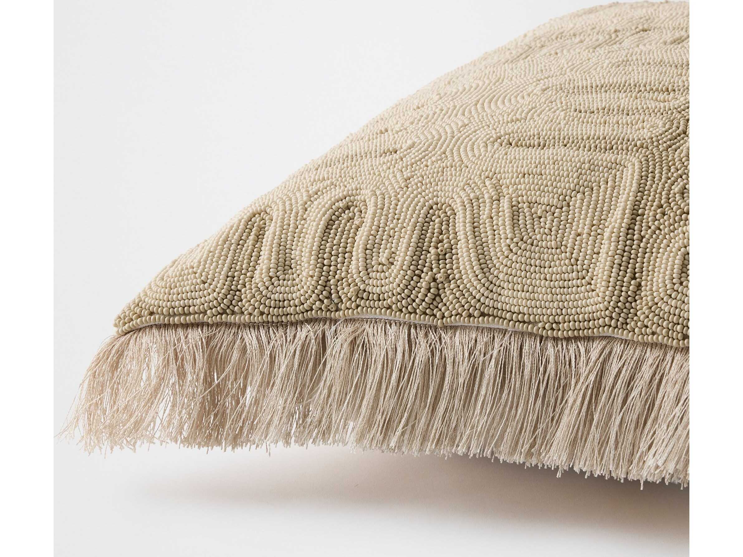 Global Views Duafe Beaded Pillow-Sand