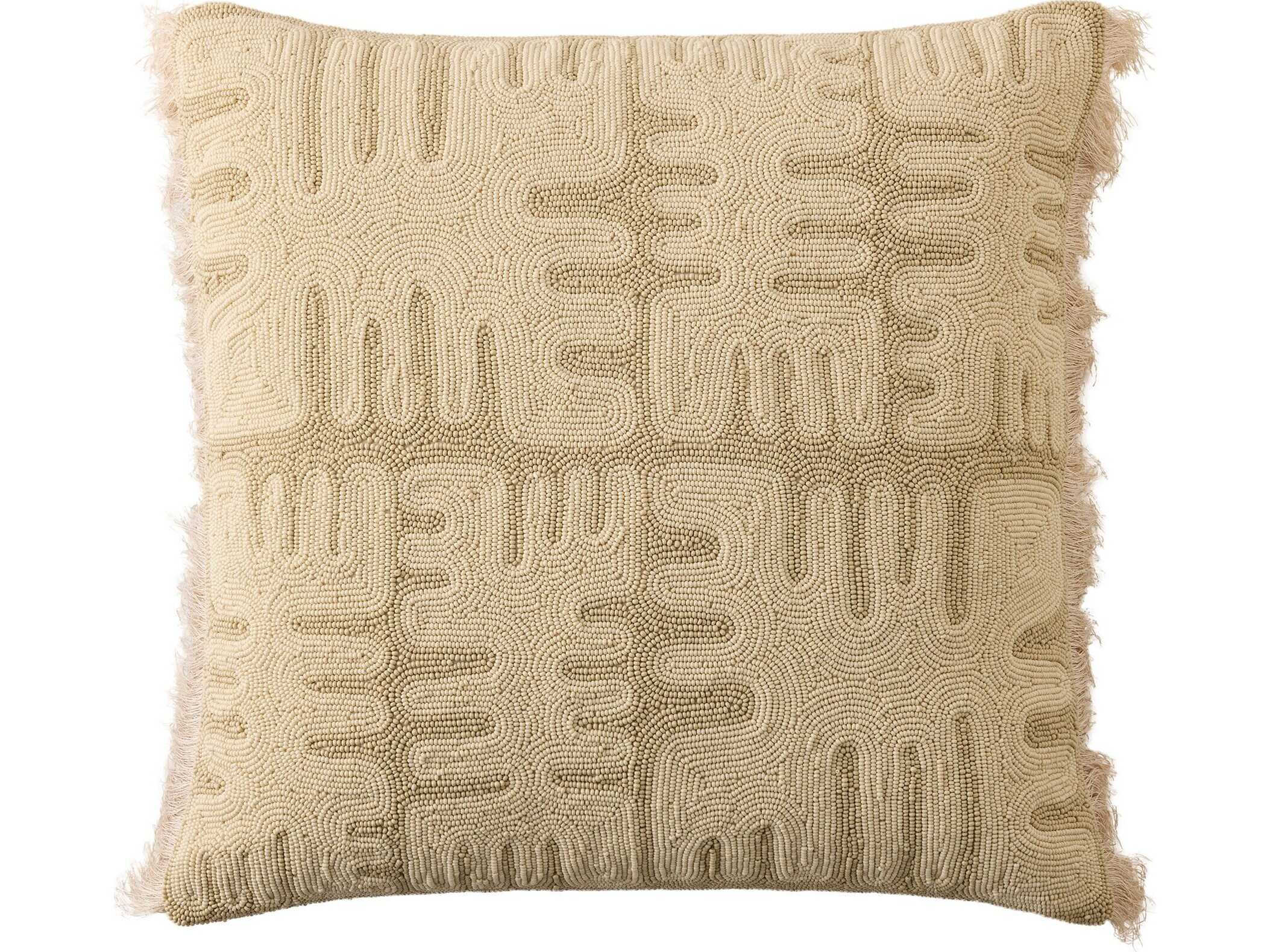 Global Views Duafe Beaded Pillow-Sand