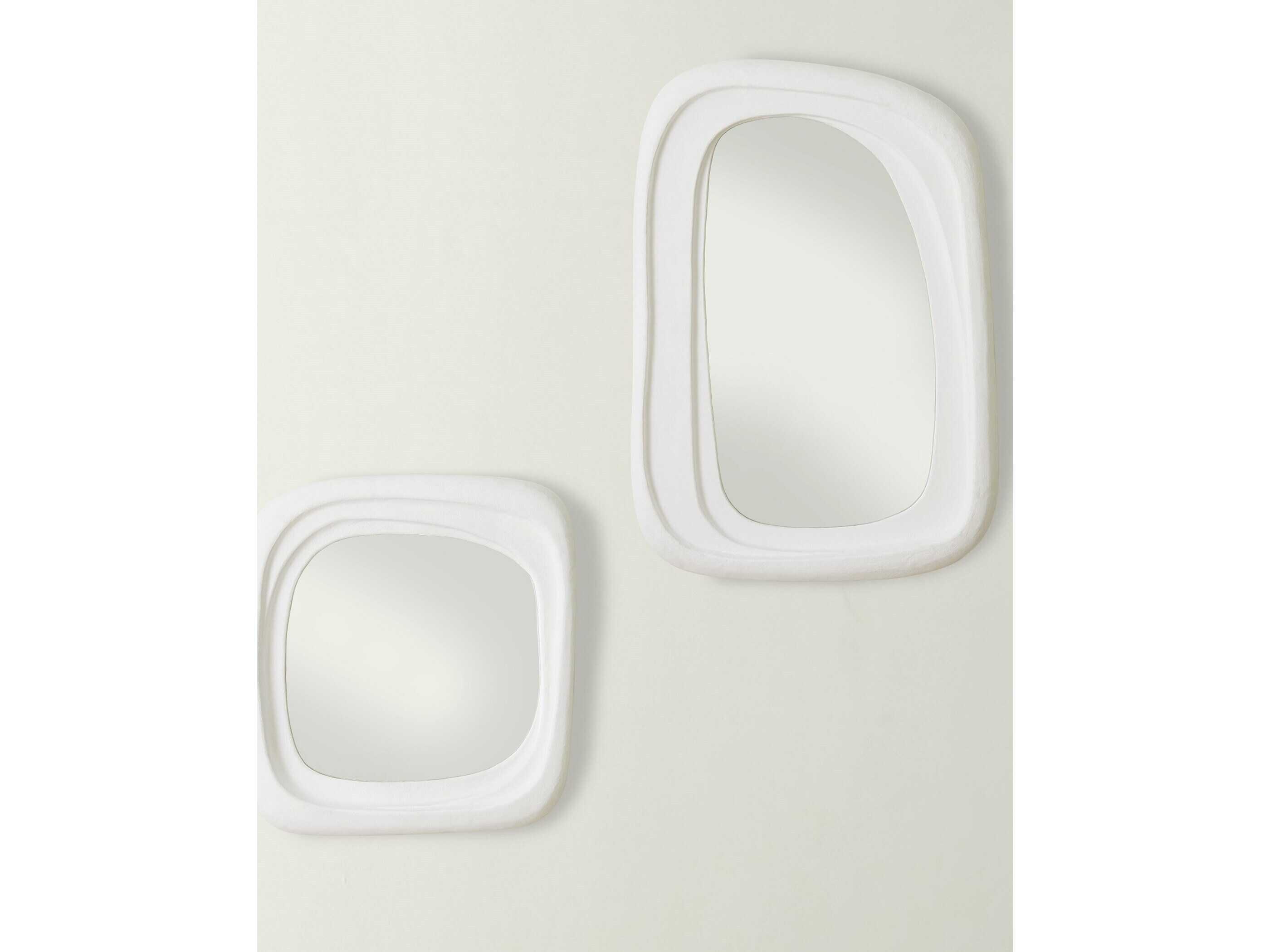 Global Views Epoque White Wall Mirror Rectangular Small