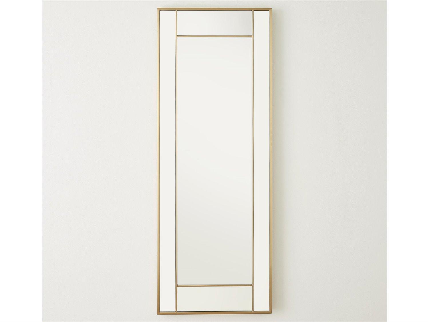 Global Views Brass Blocked Framed Rectangle Wall Mirror