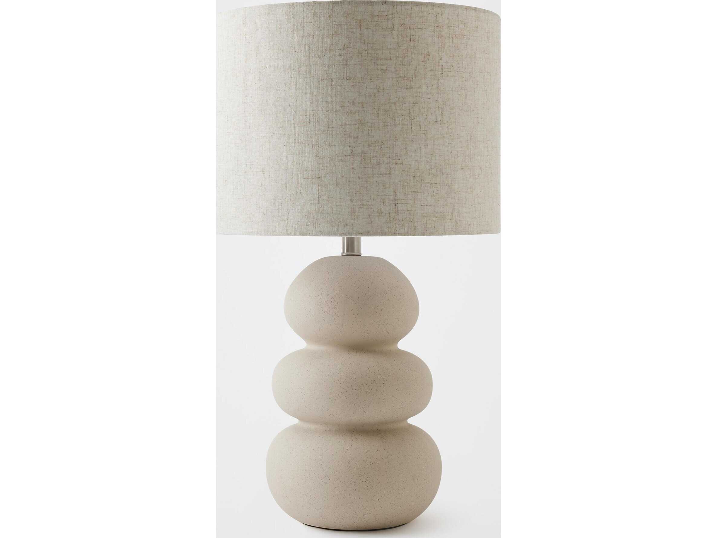 Global Views Ceramic Bubbled Beige Nickel Buffet Lamp