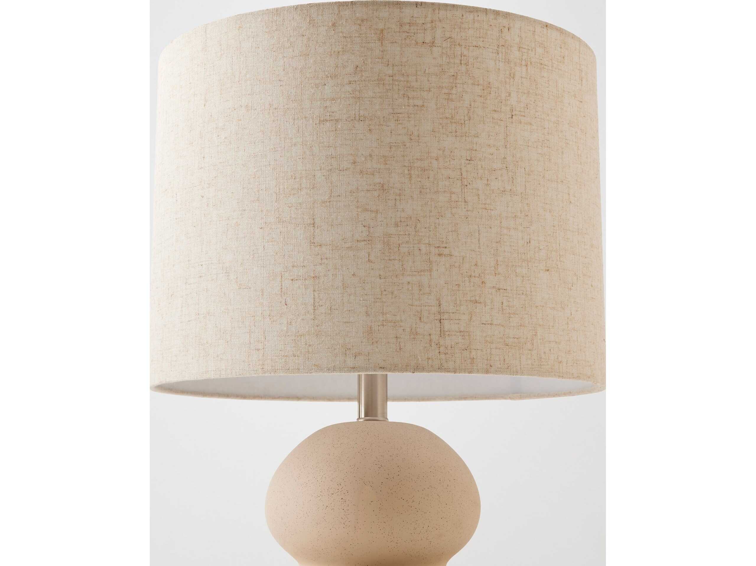 Global Views Ceramic Bubbled Beige Nickel Buffet Lamp