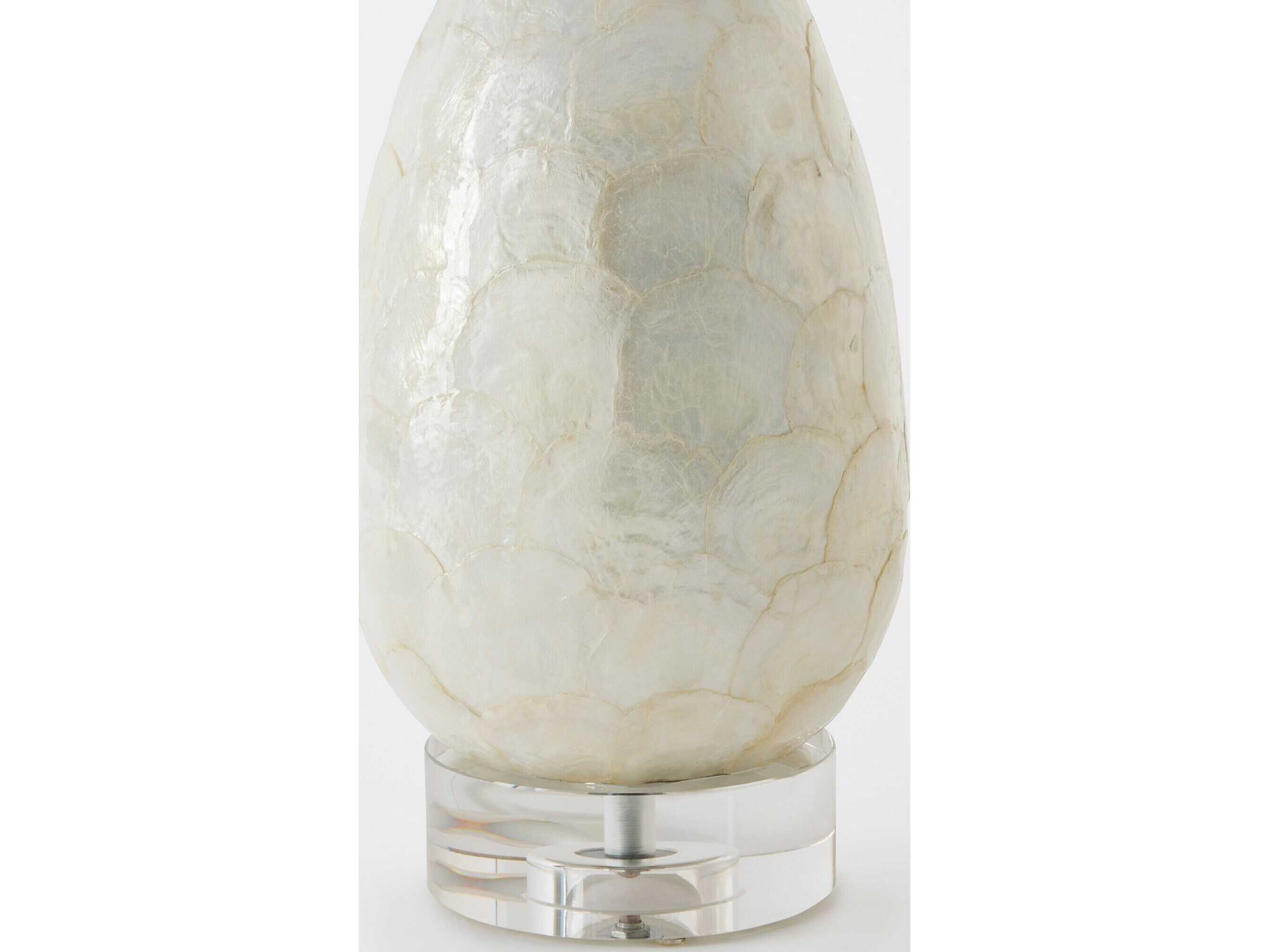 Global Views Abalone Shell Nickel Gray Mop Buffet Lamp