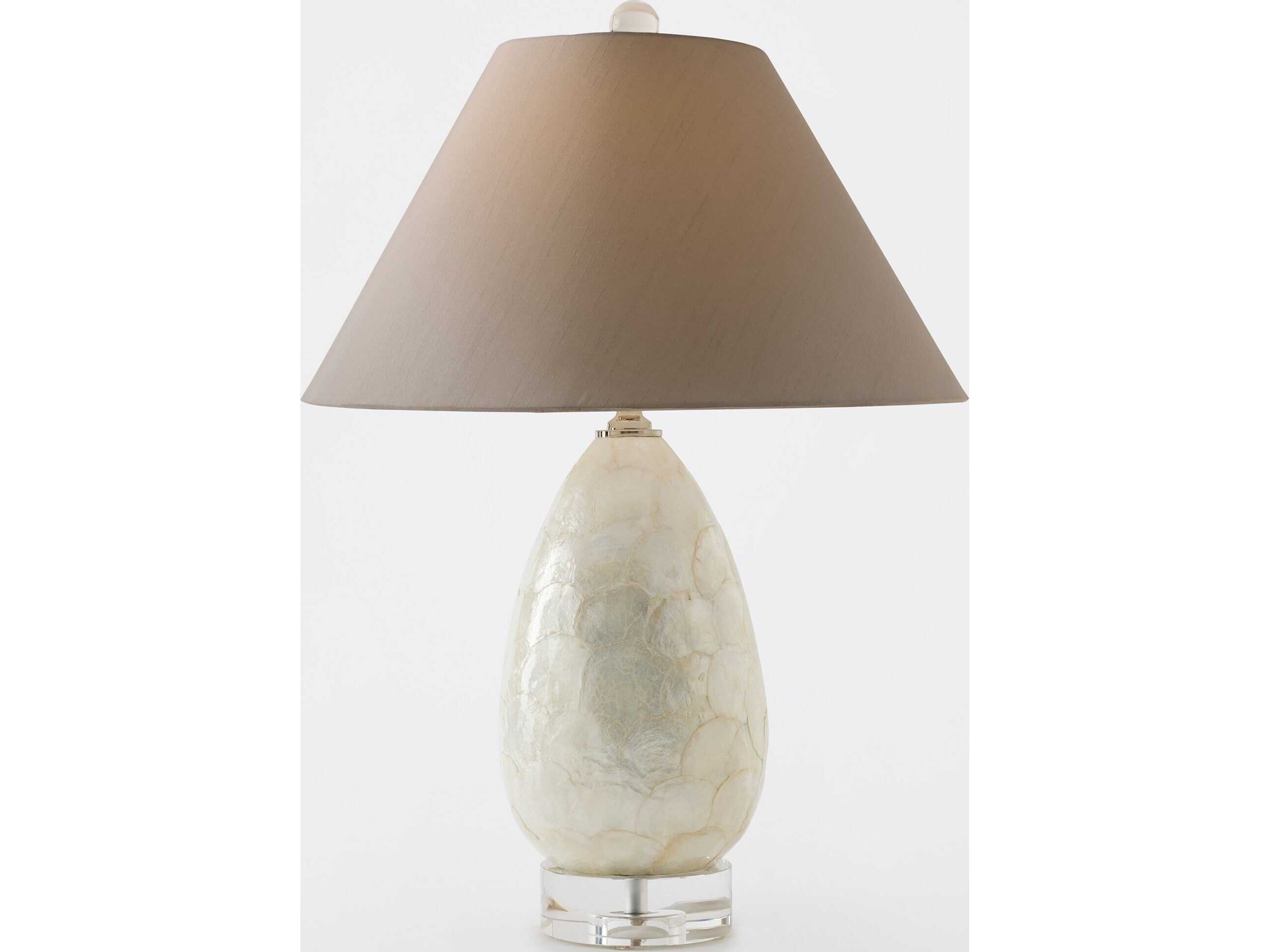 Global Views Abalone Shell Nickel Gray Mop Buffet Lamp