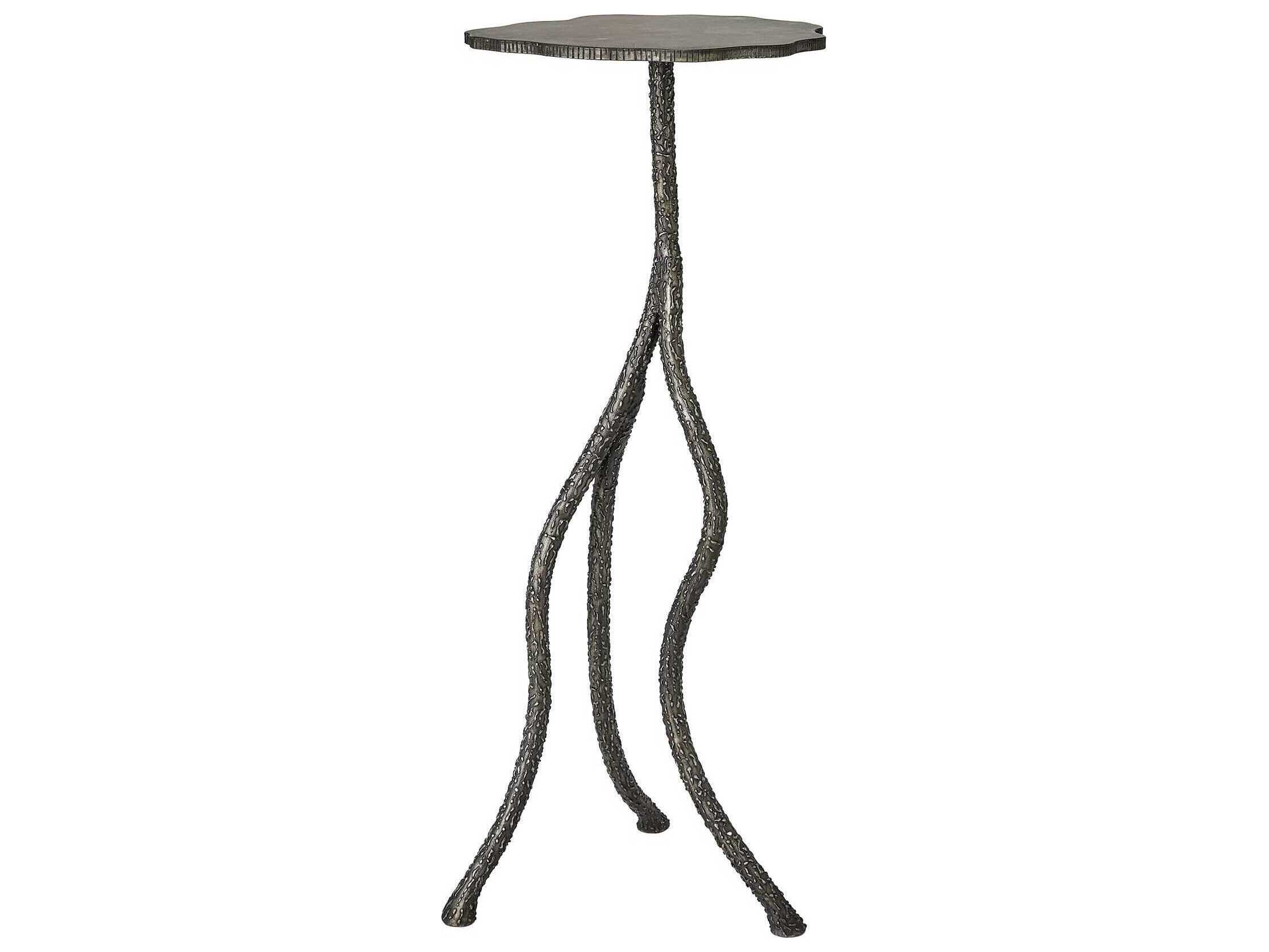 Global Views Forest Blossom Metal Natural Iron End Table