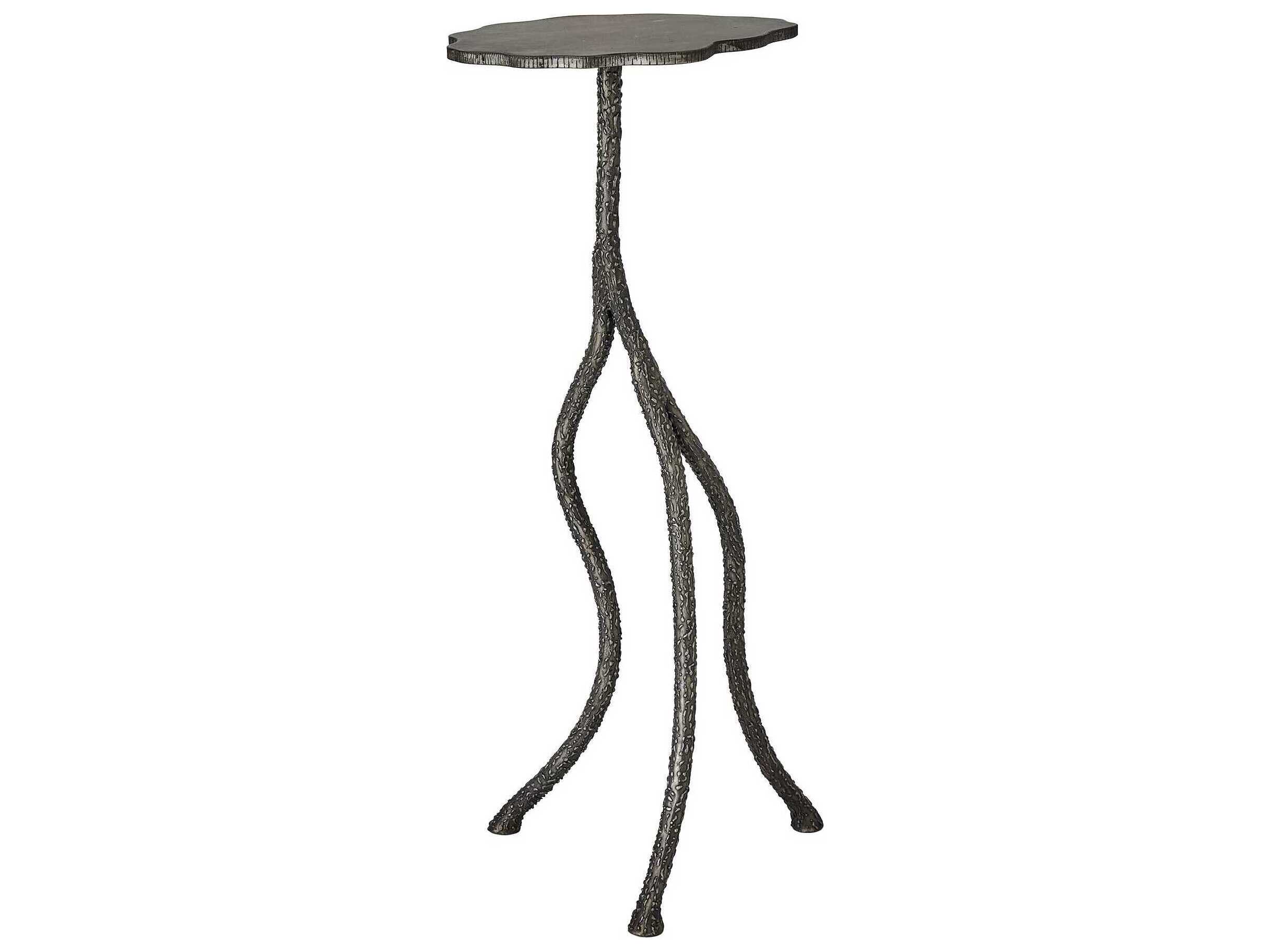 Global Views Forest Blossom Metal Natural Iron End Table