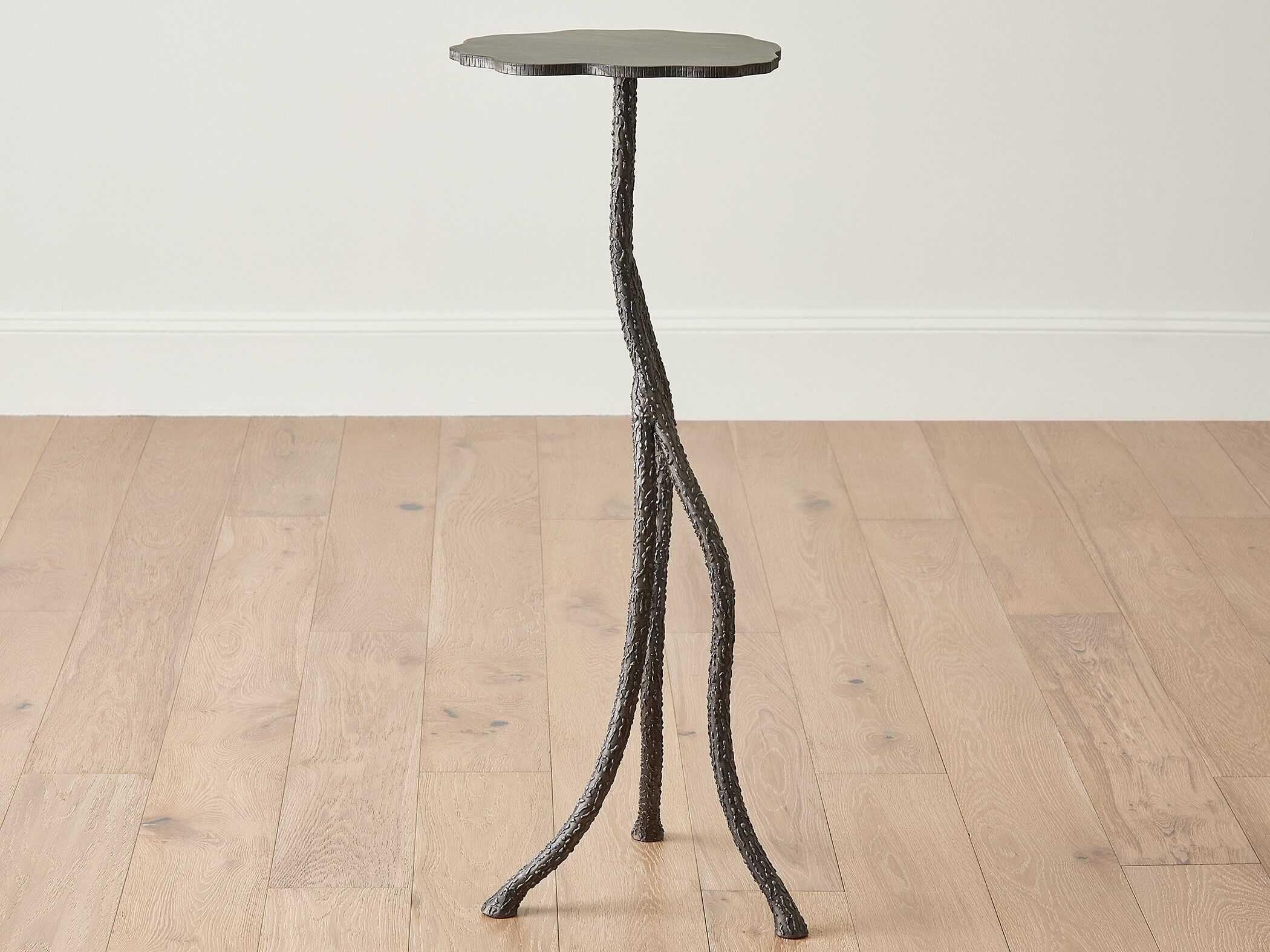 Global Views Forest Blossom Metal Natural Iron End Table