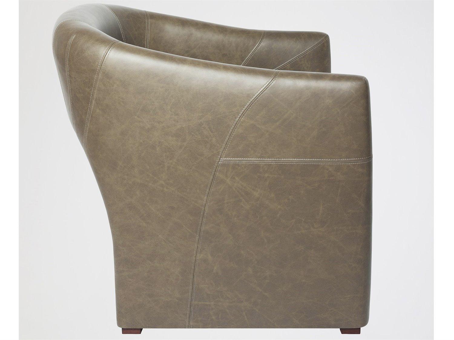 Global Views Winchester Green Leather Accent Chair