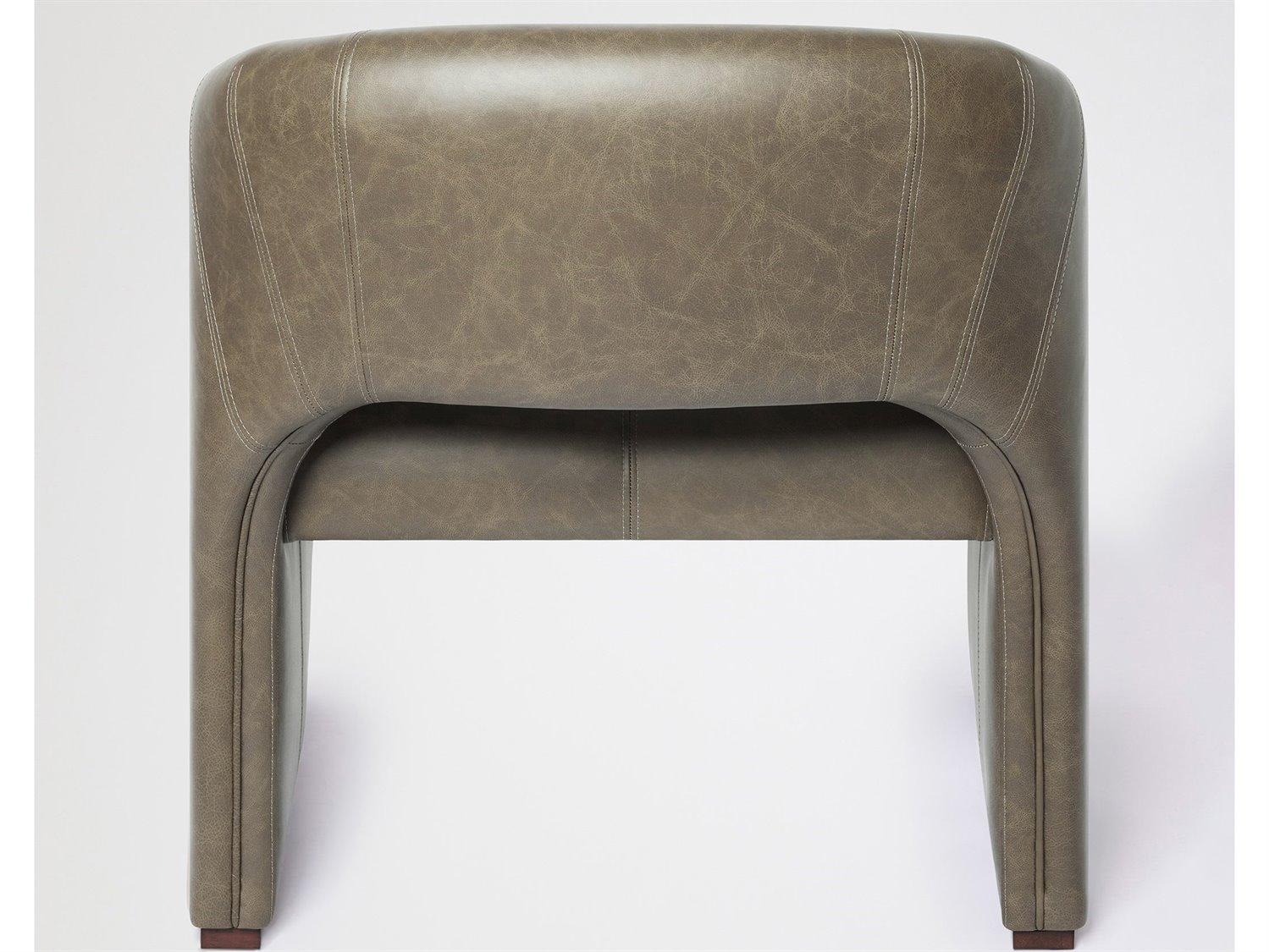 Global Views Winchester Green Leather Accent Chair