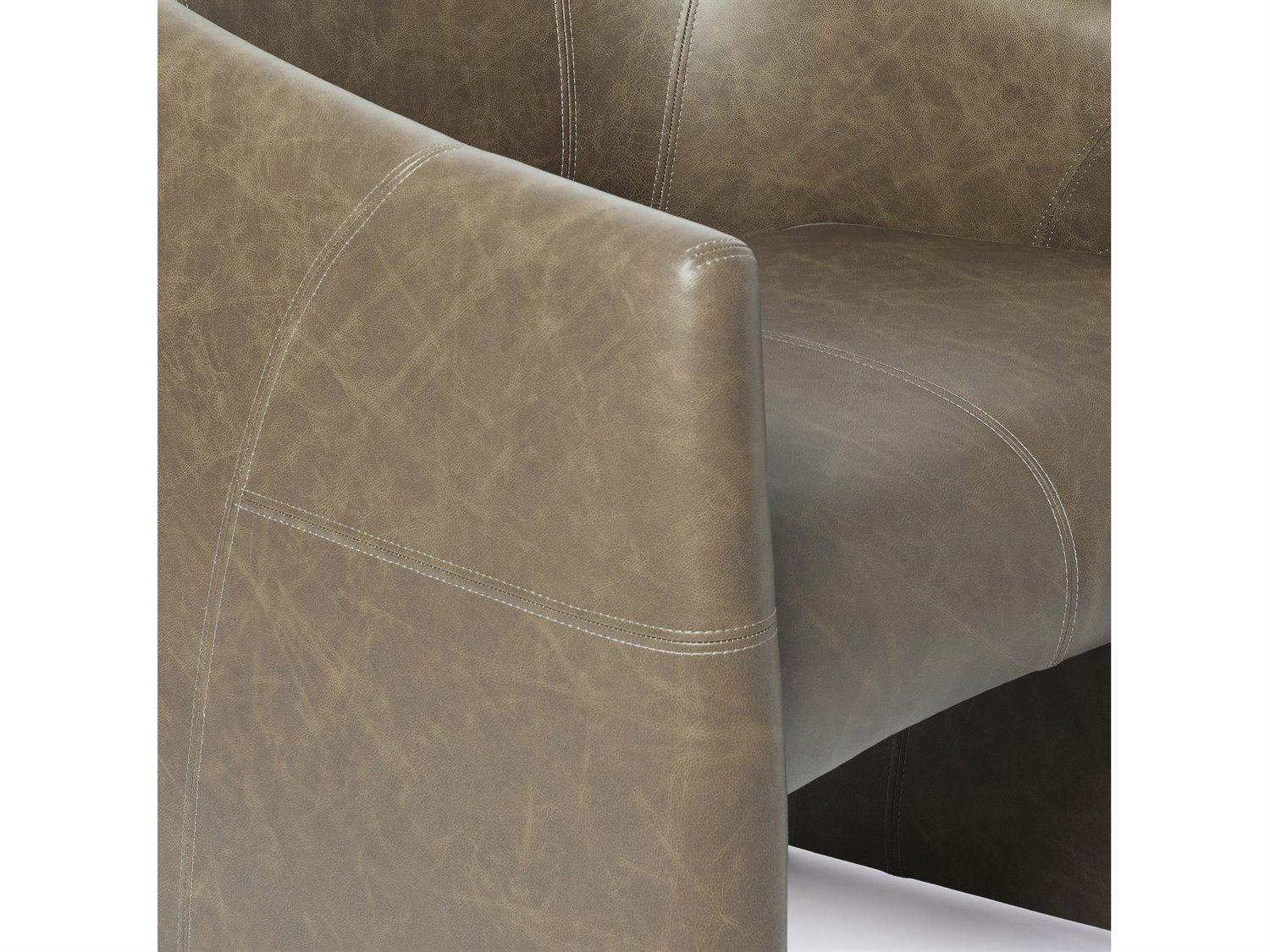 Global Views Winchester Green Leather Accent Chair