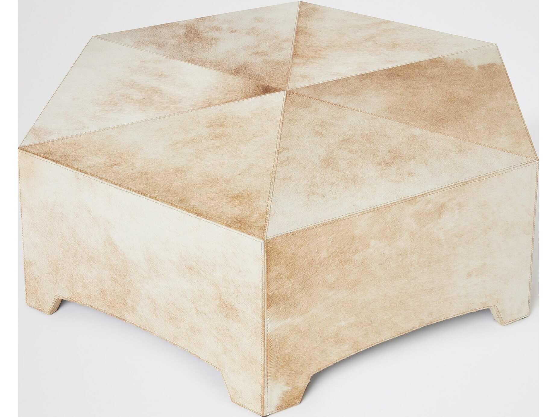 Global Views Brindle Hexagon Wood Coffee Table