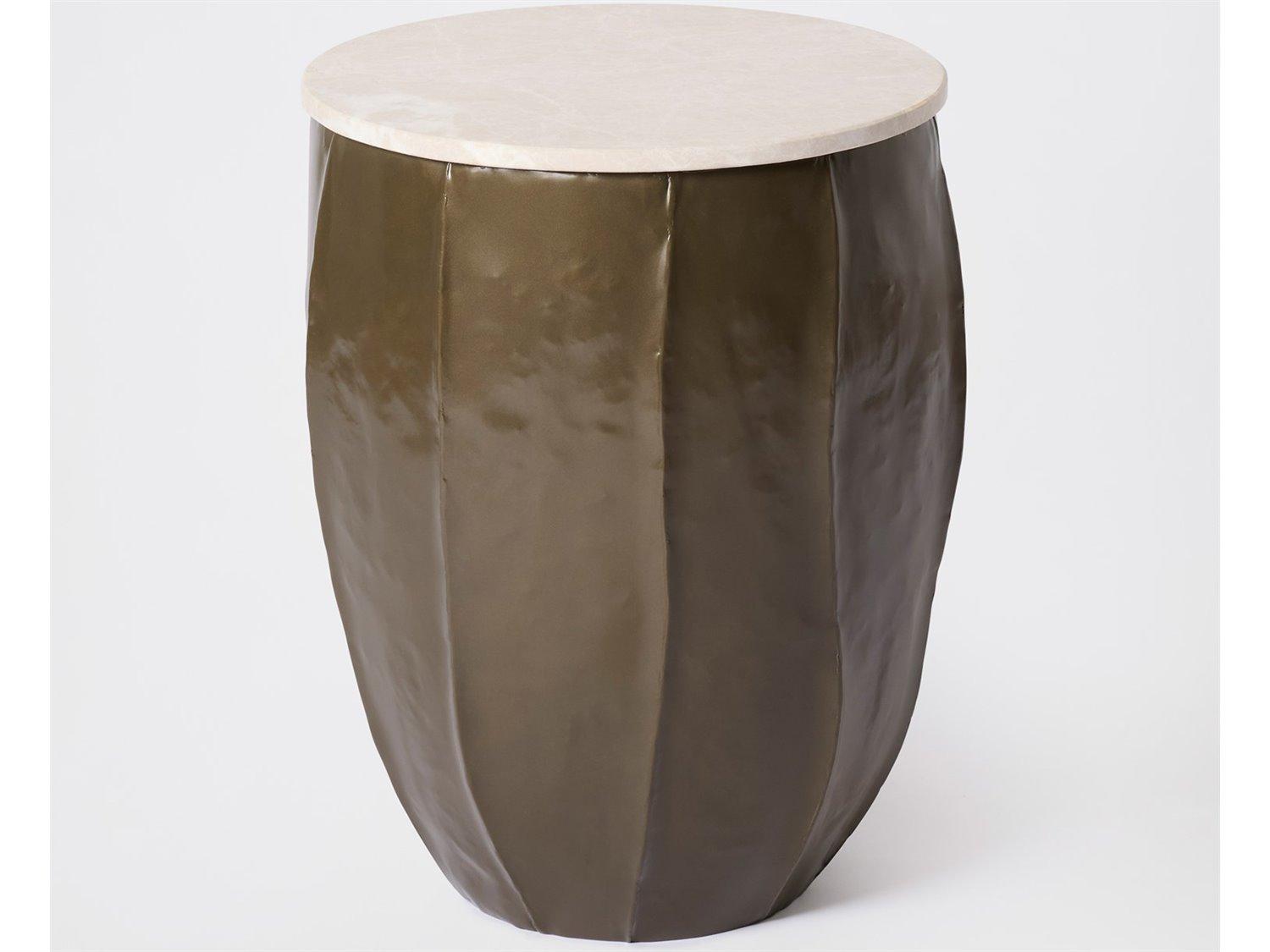 Global Views Cactus Oval Marble End Table