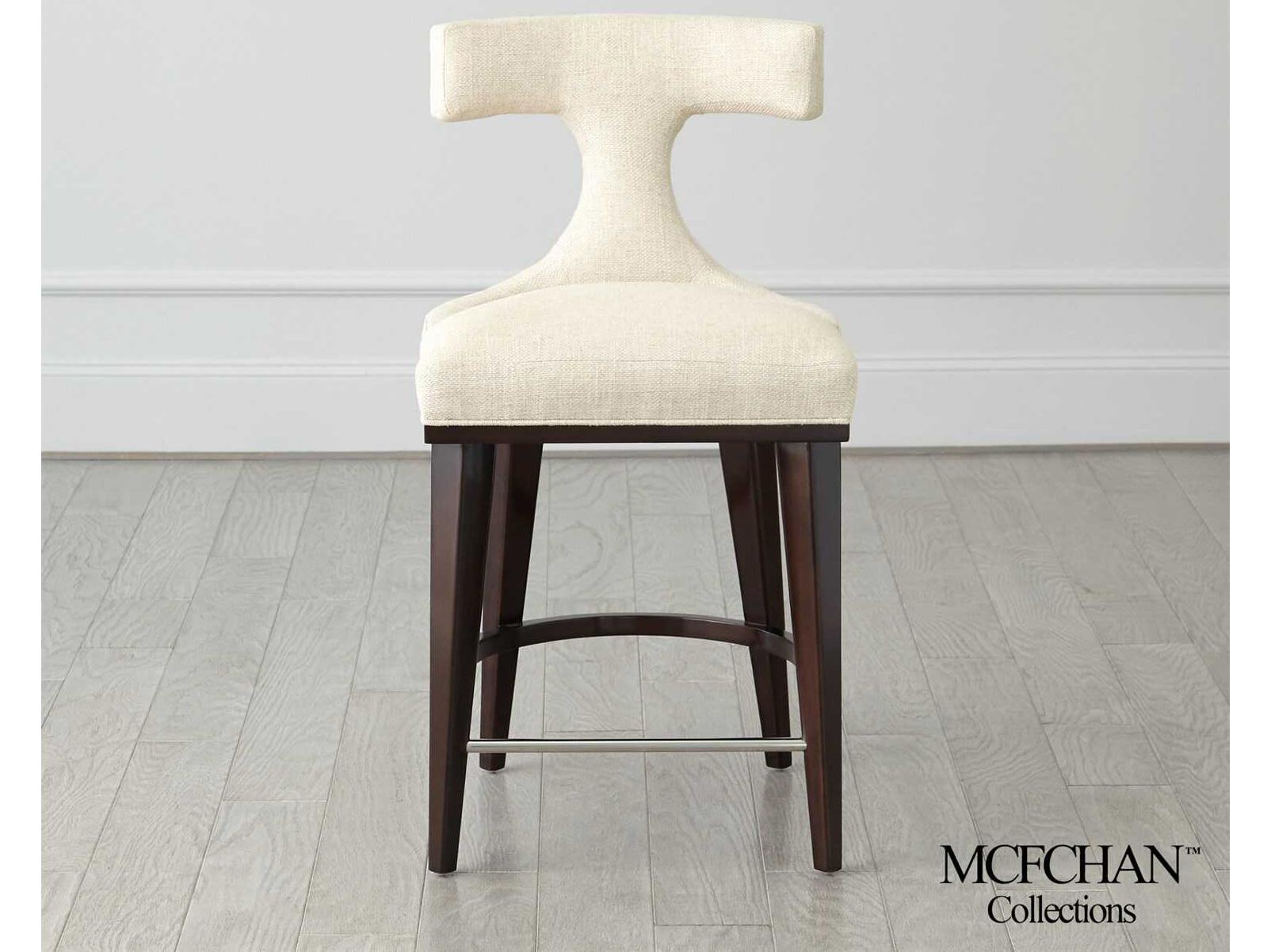 Global Views Anvil Upholstered Walnut Wood Windsor Woven Dark Polished Nickel Counter Stool