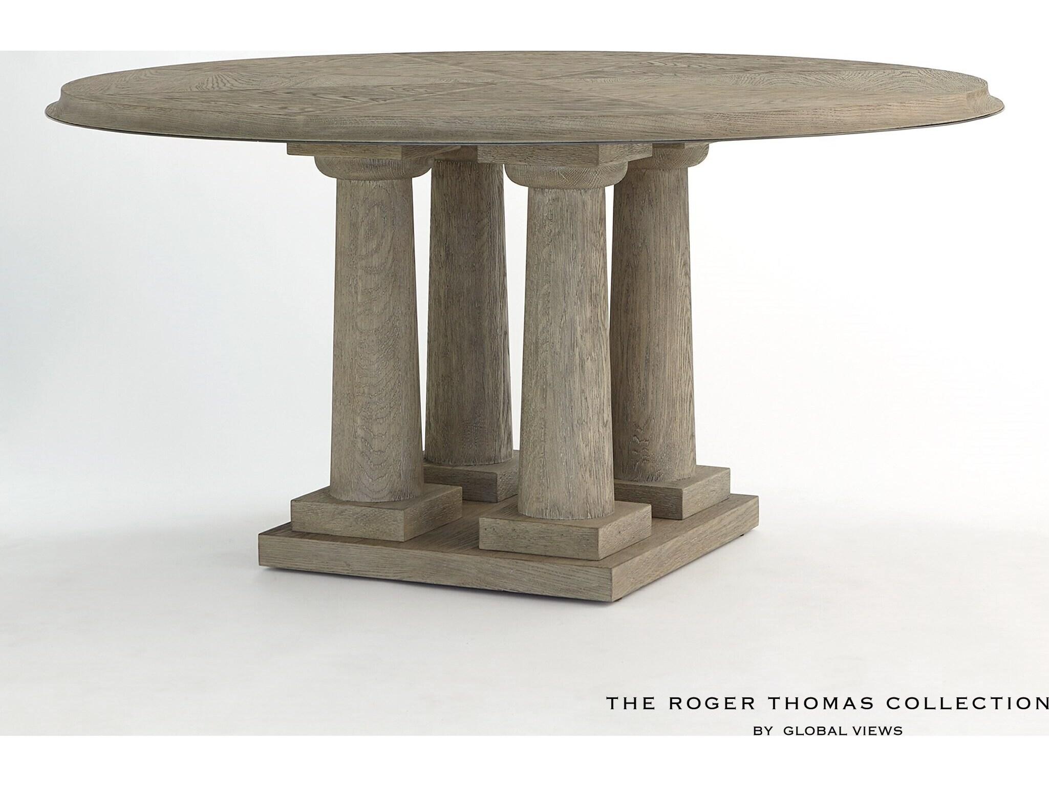 Global Views Round Wood Dining Table