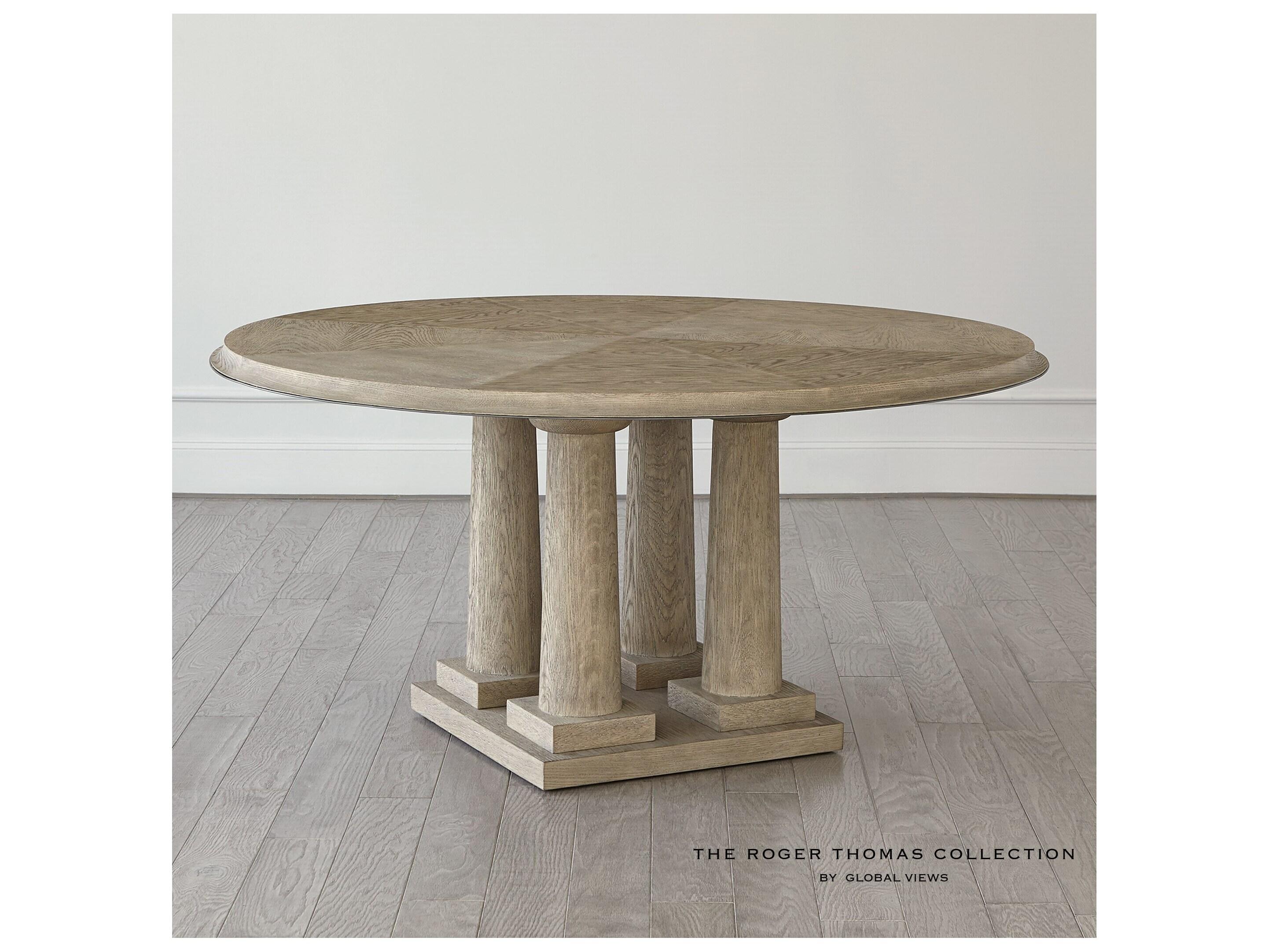 Global Views Round Wood Dining Table