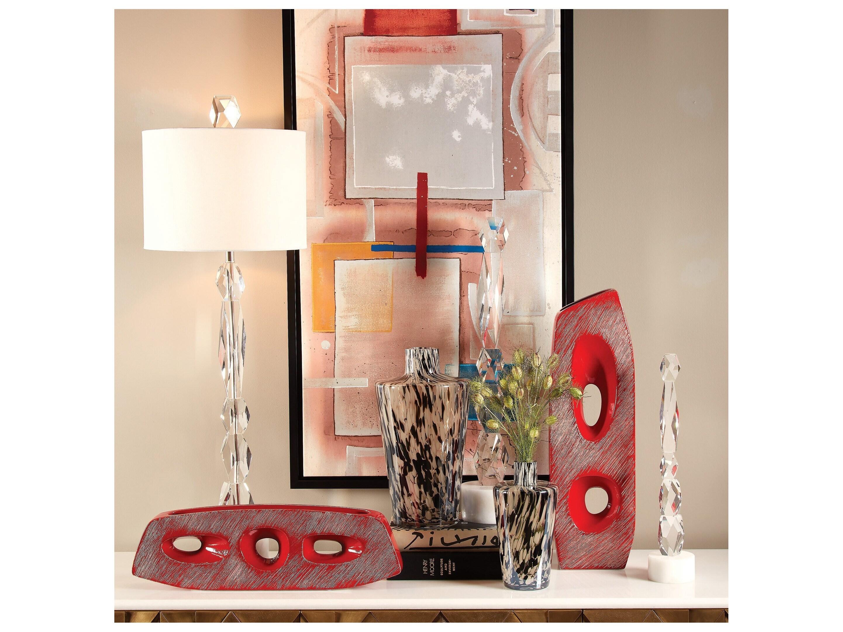 Global Views Facette White Table Lamp