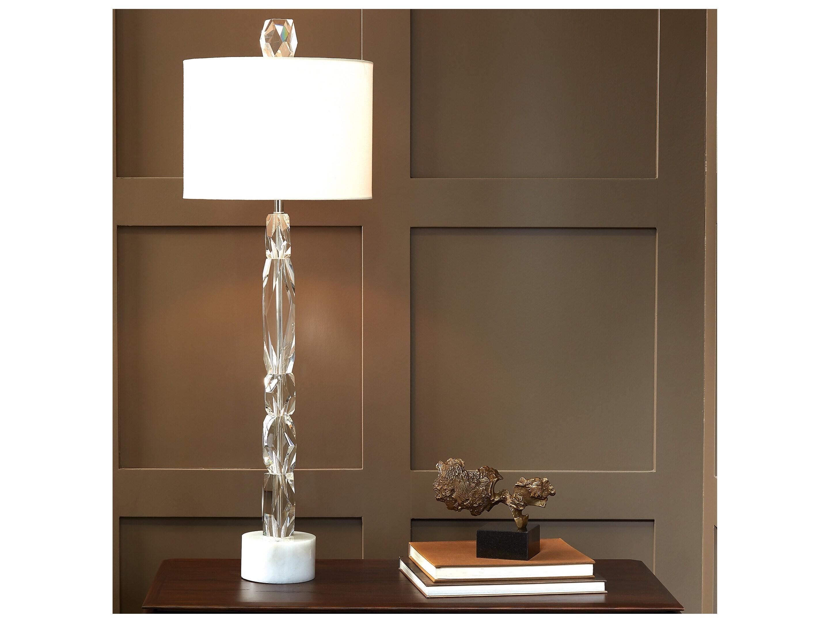 Global Views Facette White Table Lamp