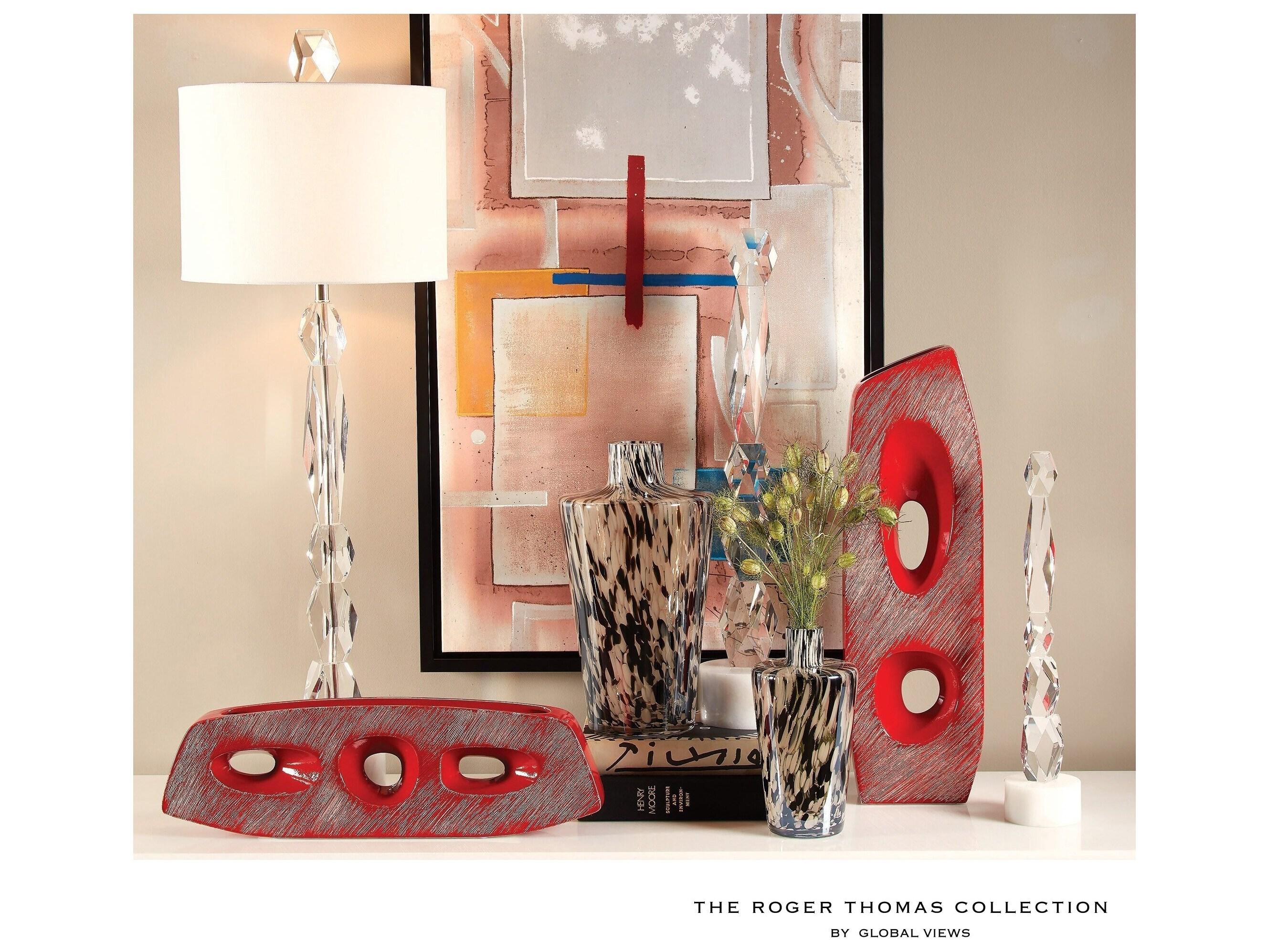 Global Views Facette White Table Lamp