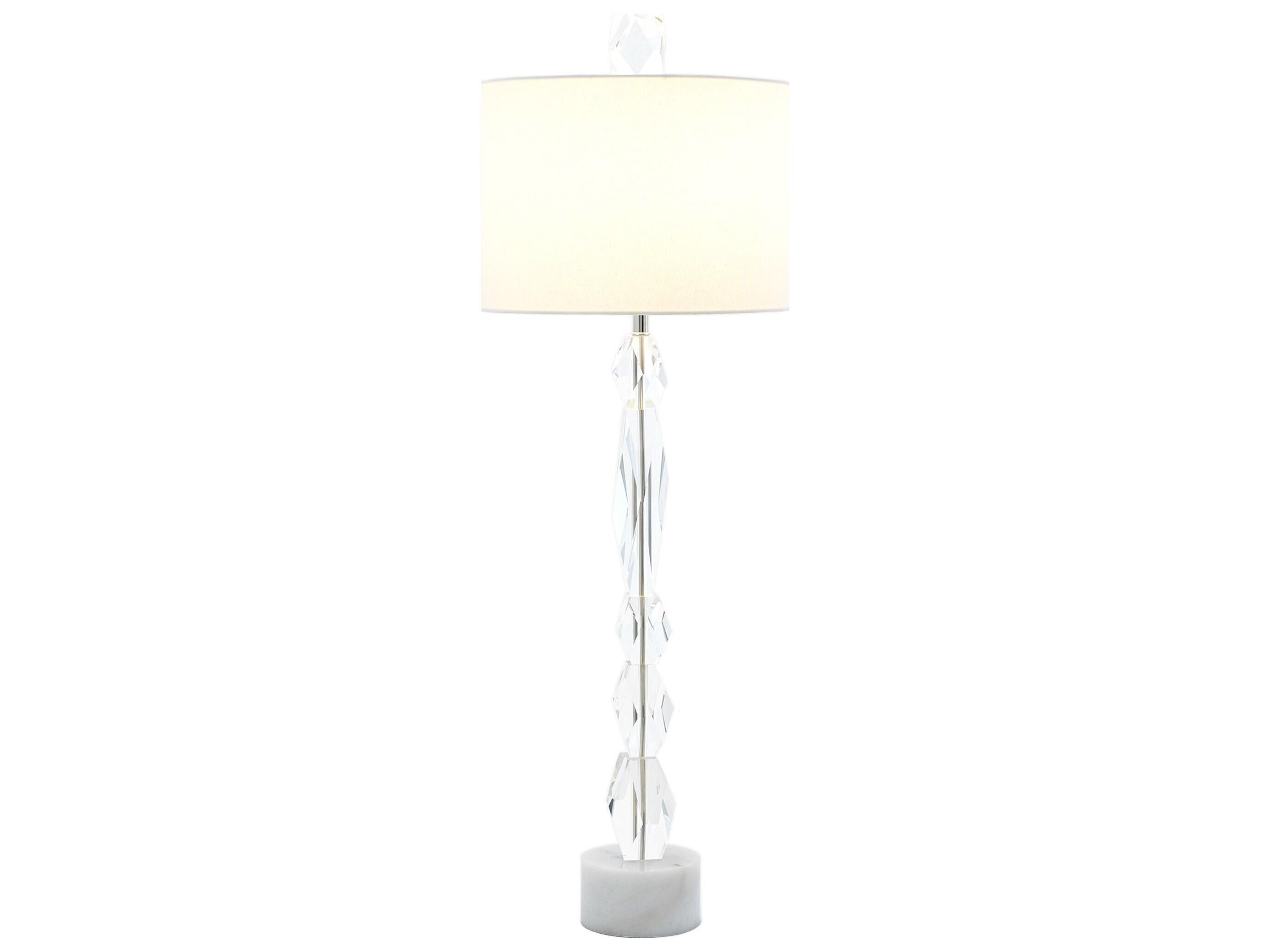 Global Views Facette White Table Lamp