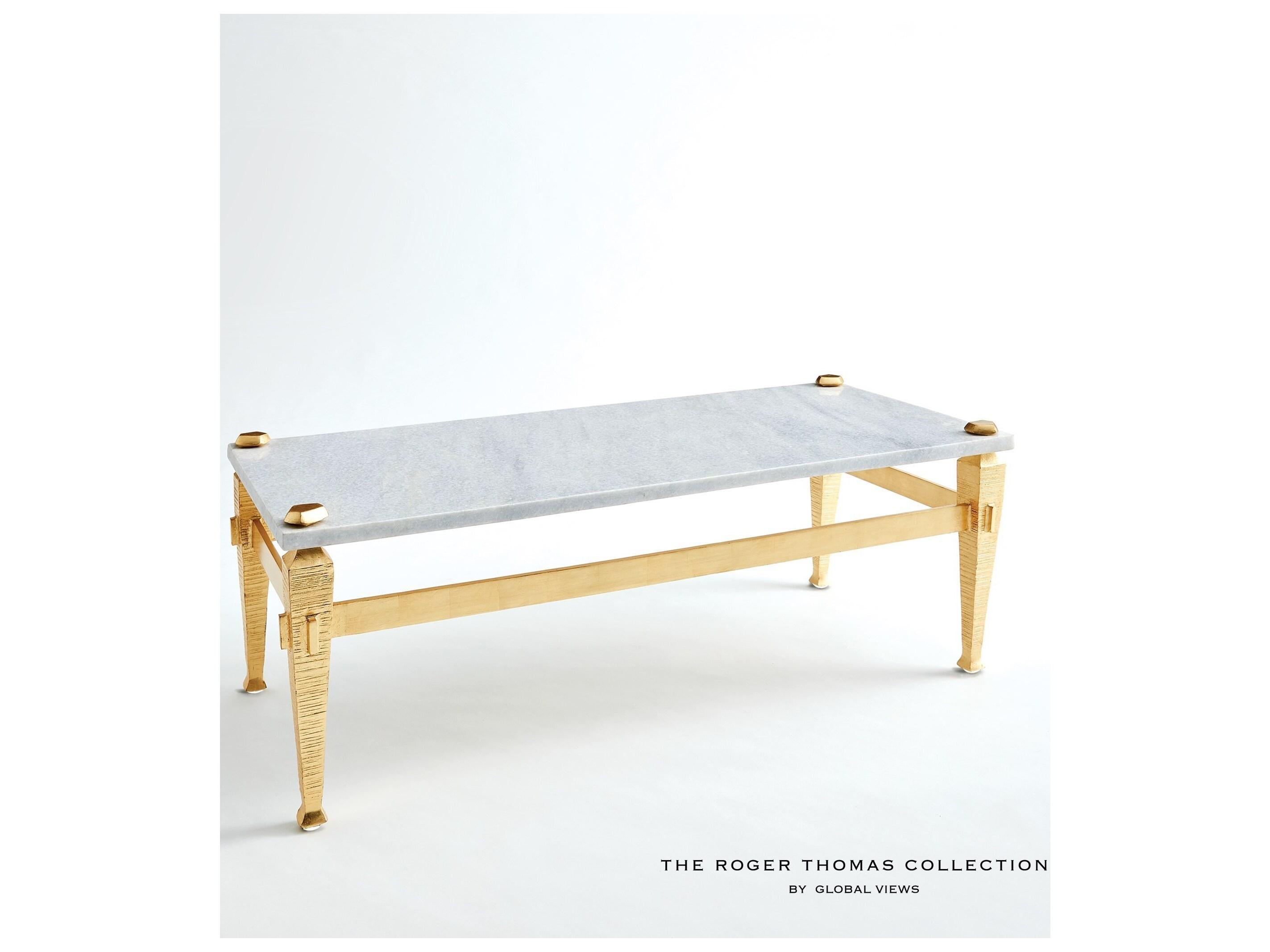 Global Views Rectangular Marble Coffee Table