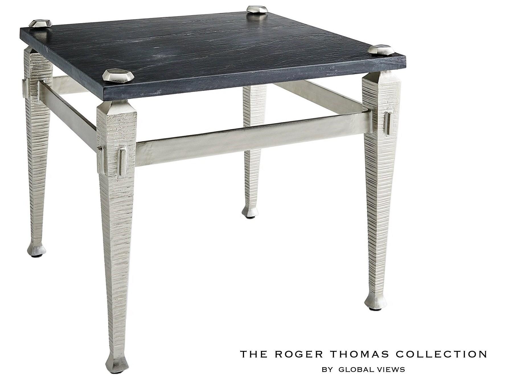 Global Views Square Marble End Table