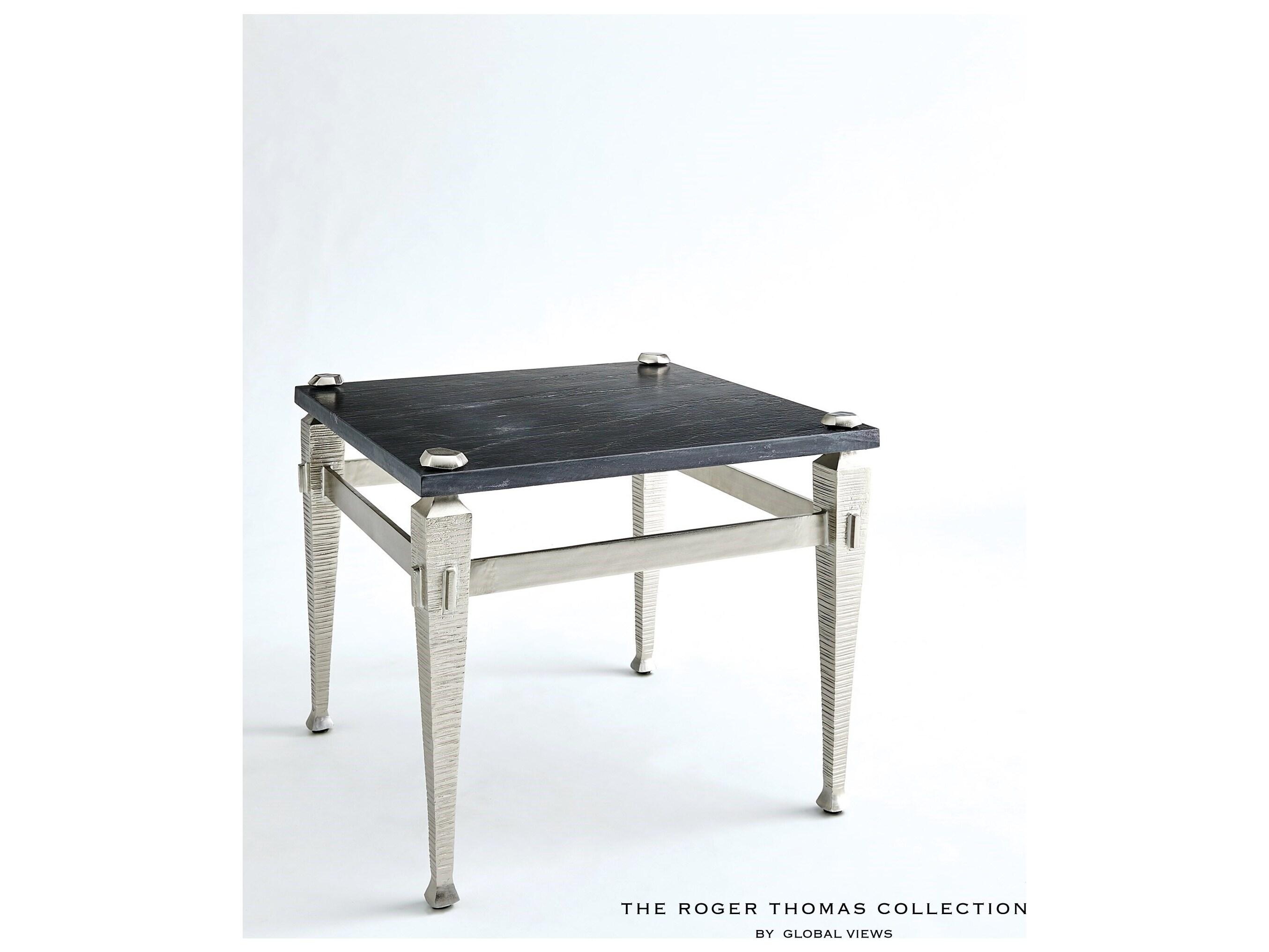 Global Views Square Marble End Table