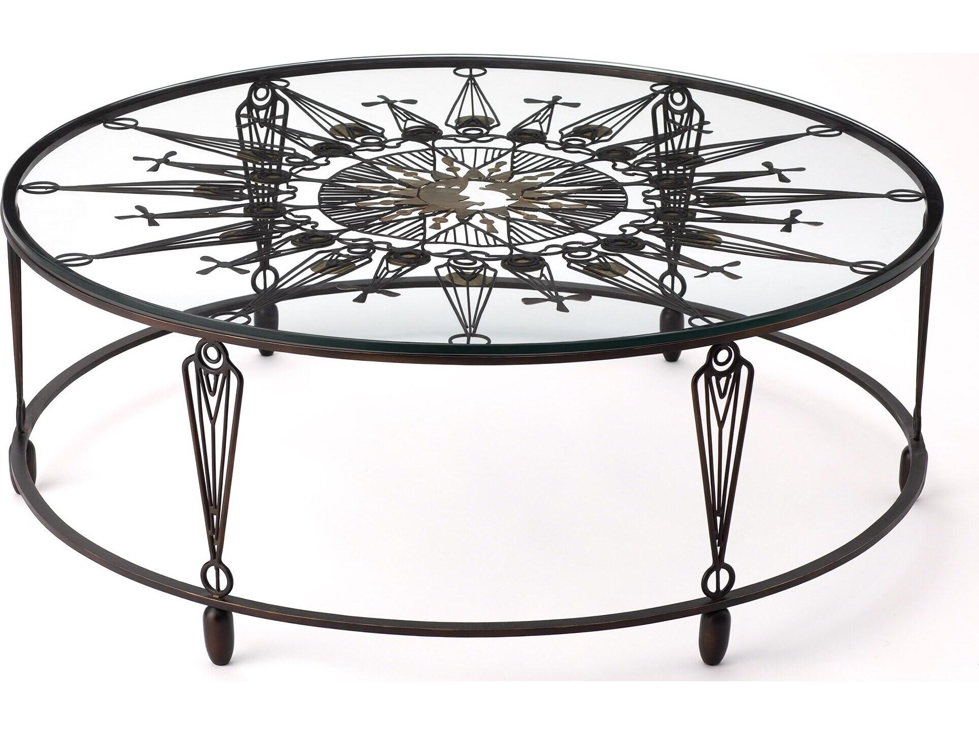 Global Views Round Glass Coffee Table