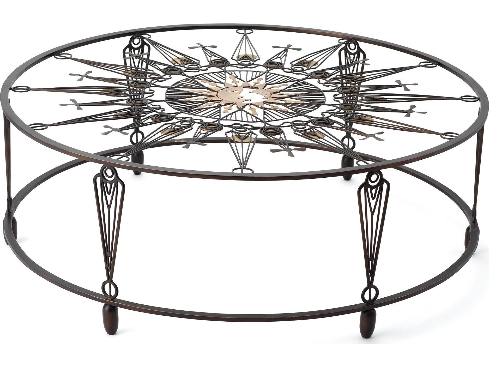 Global Views Round Glass Coffee Table