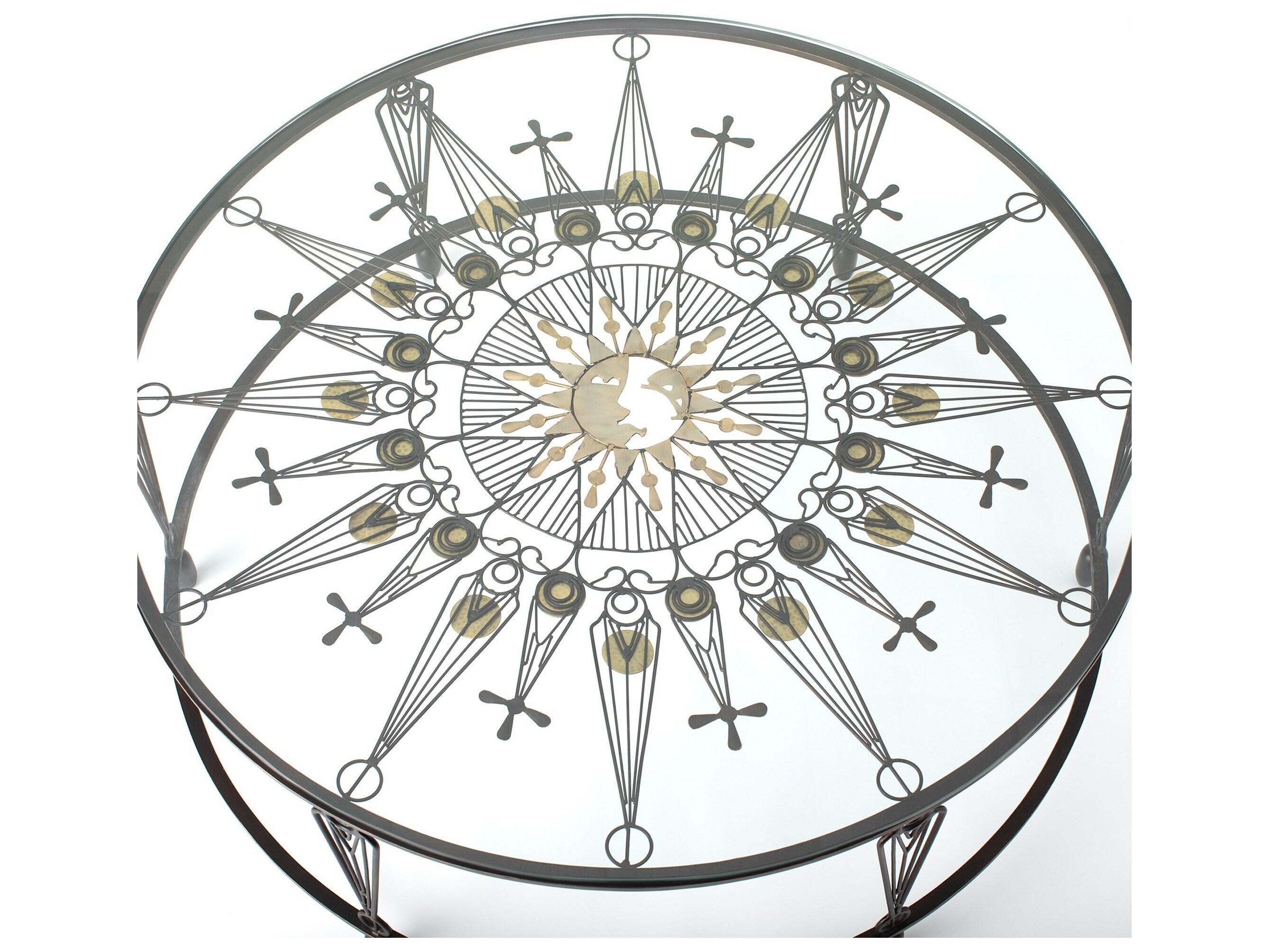 Global Views Round Glass Coffee Table