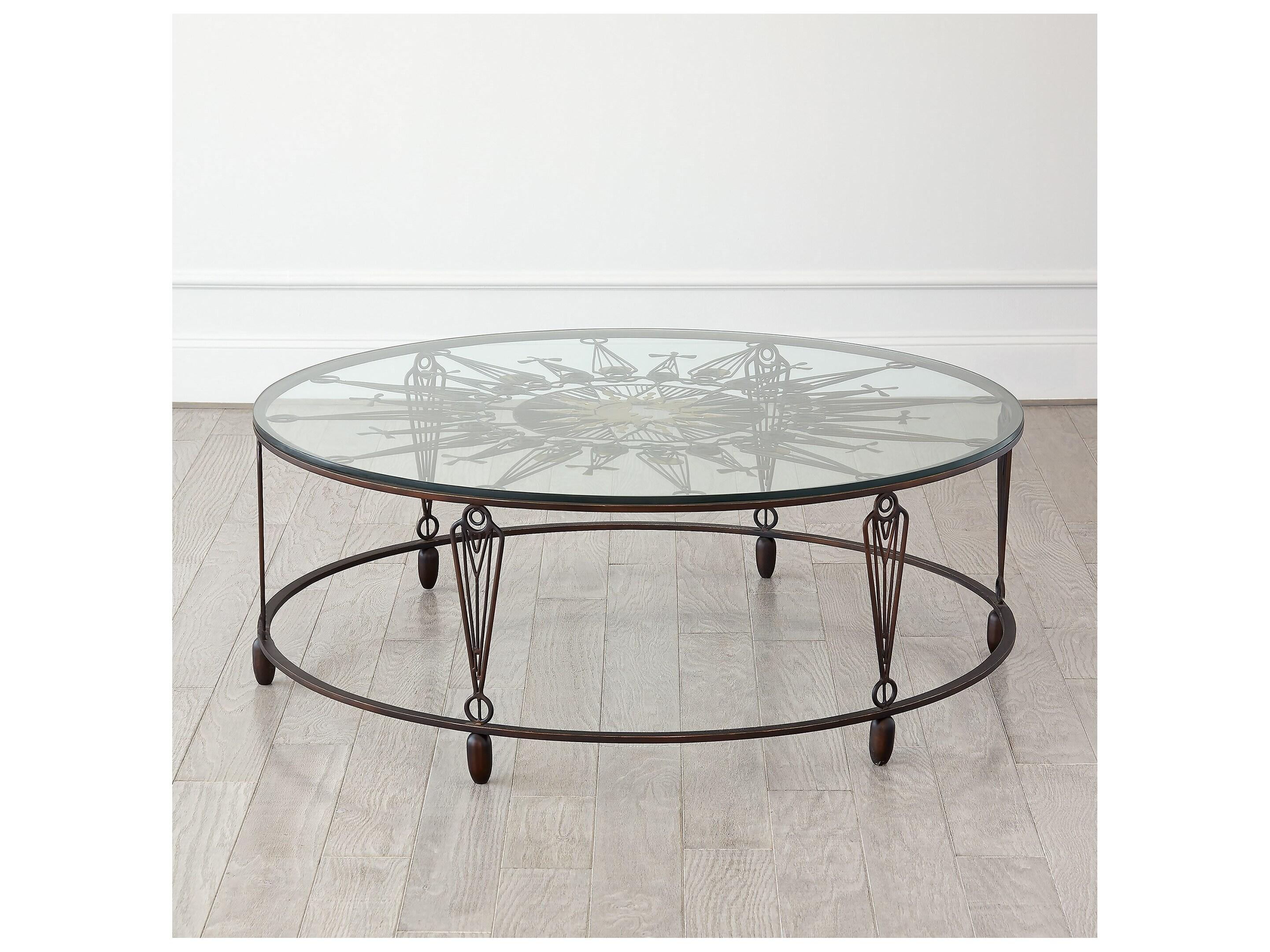 Global Views Round Glass Coffee Table