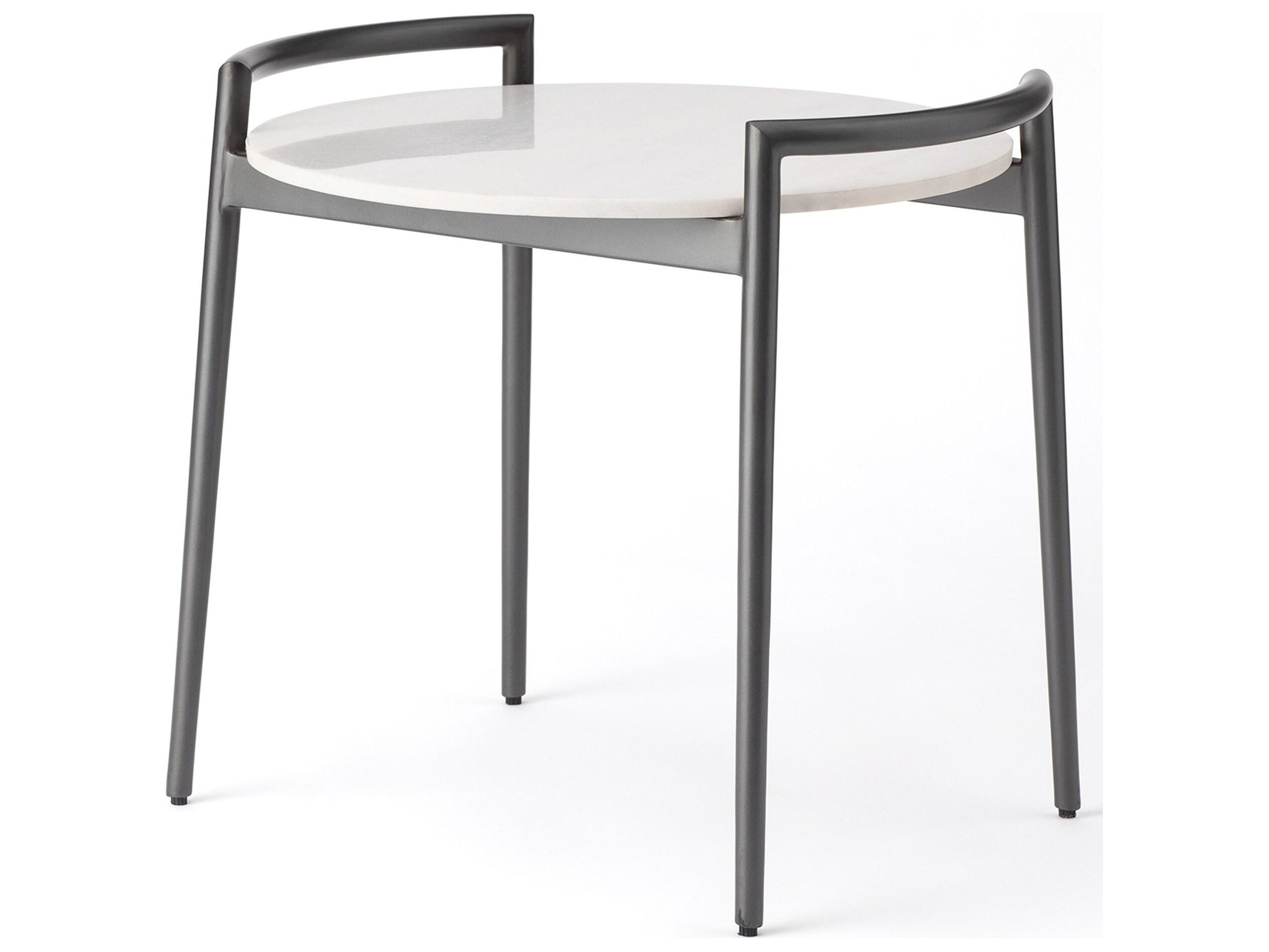 Global Views Oval Marble End Table