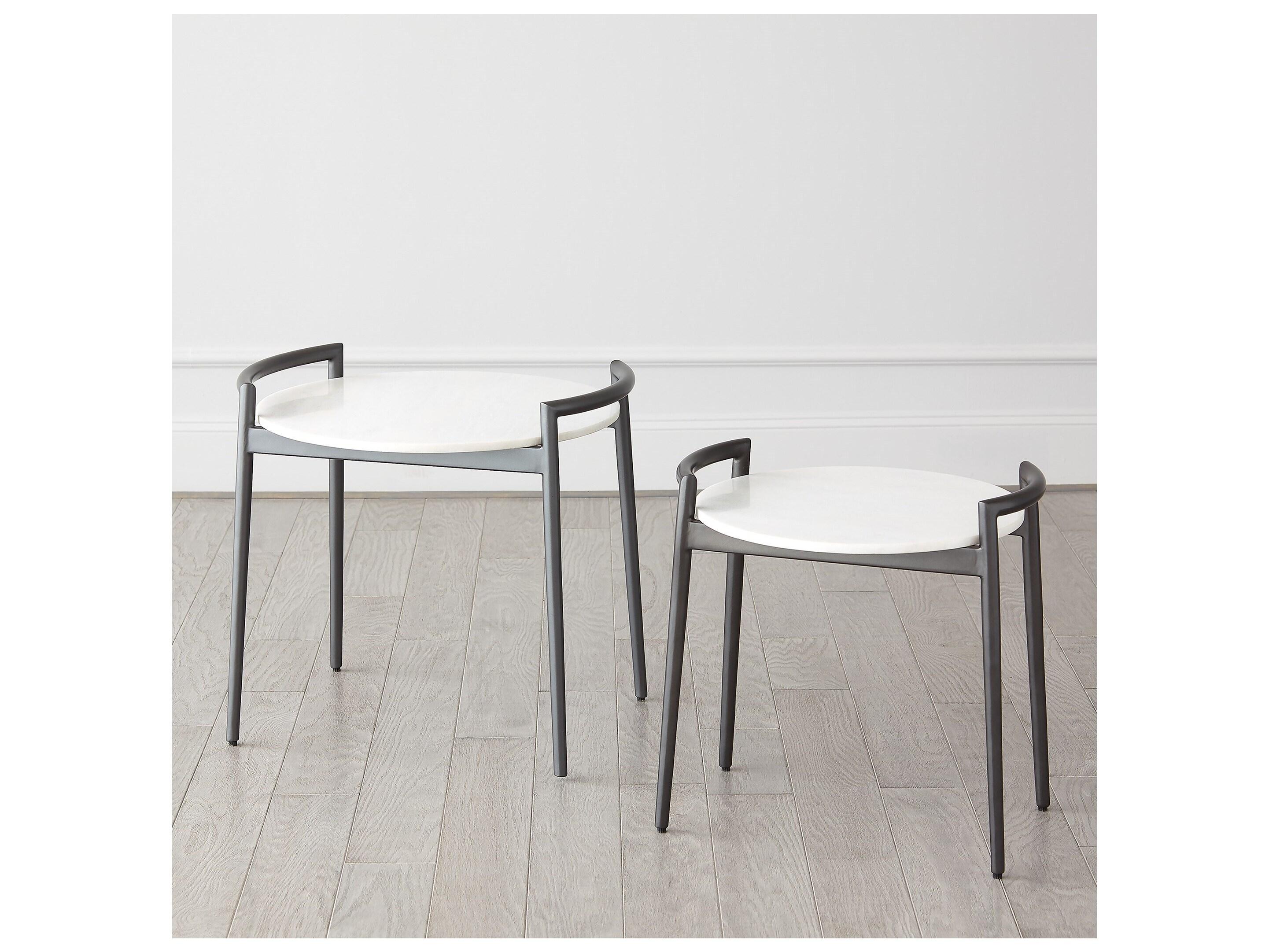 Global Views Oval Marble End Table