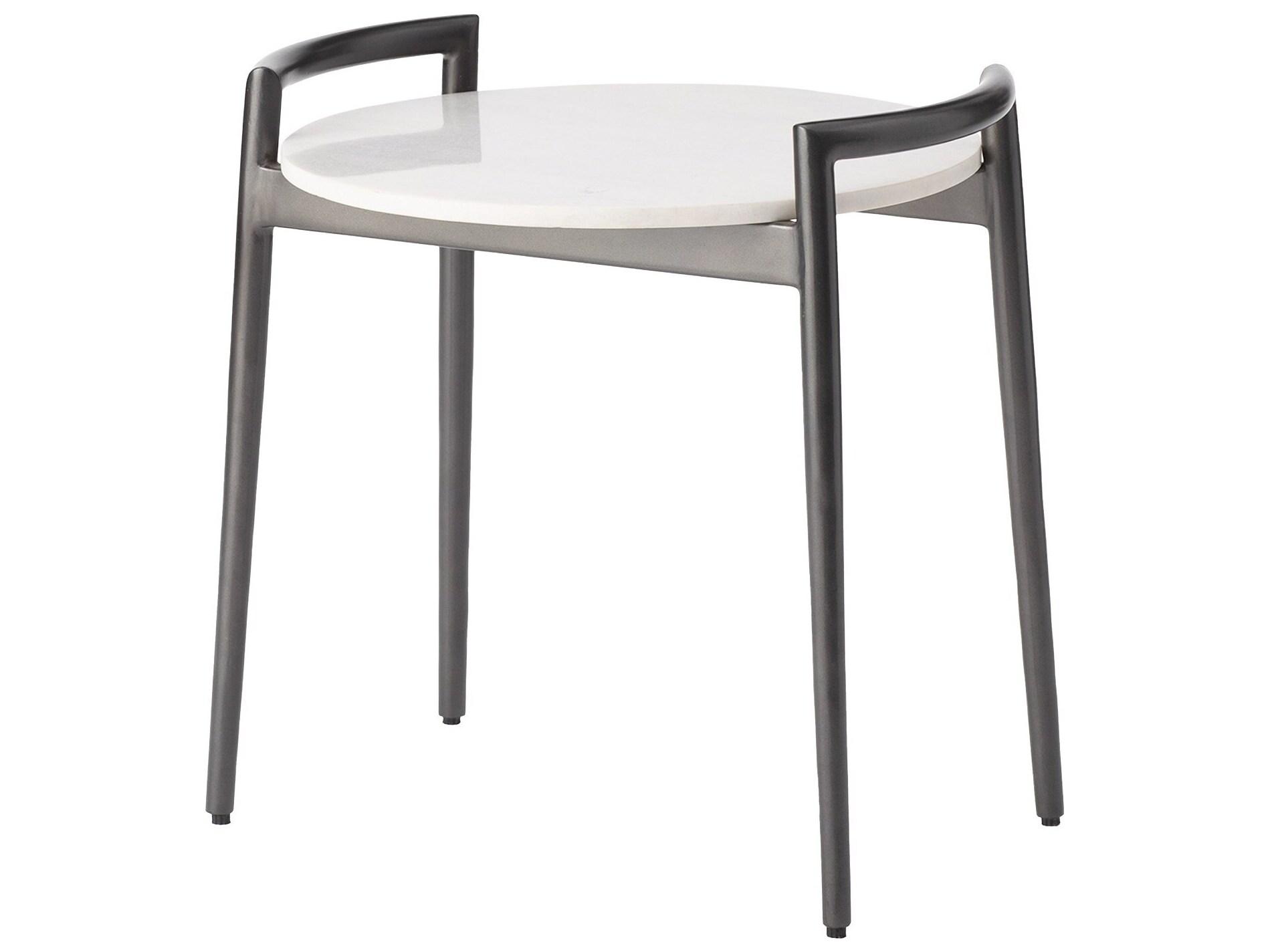 Global Views Oval Marble End Table