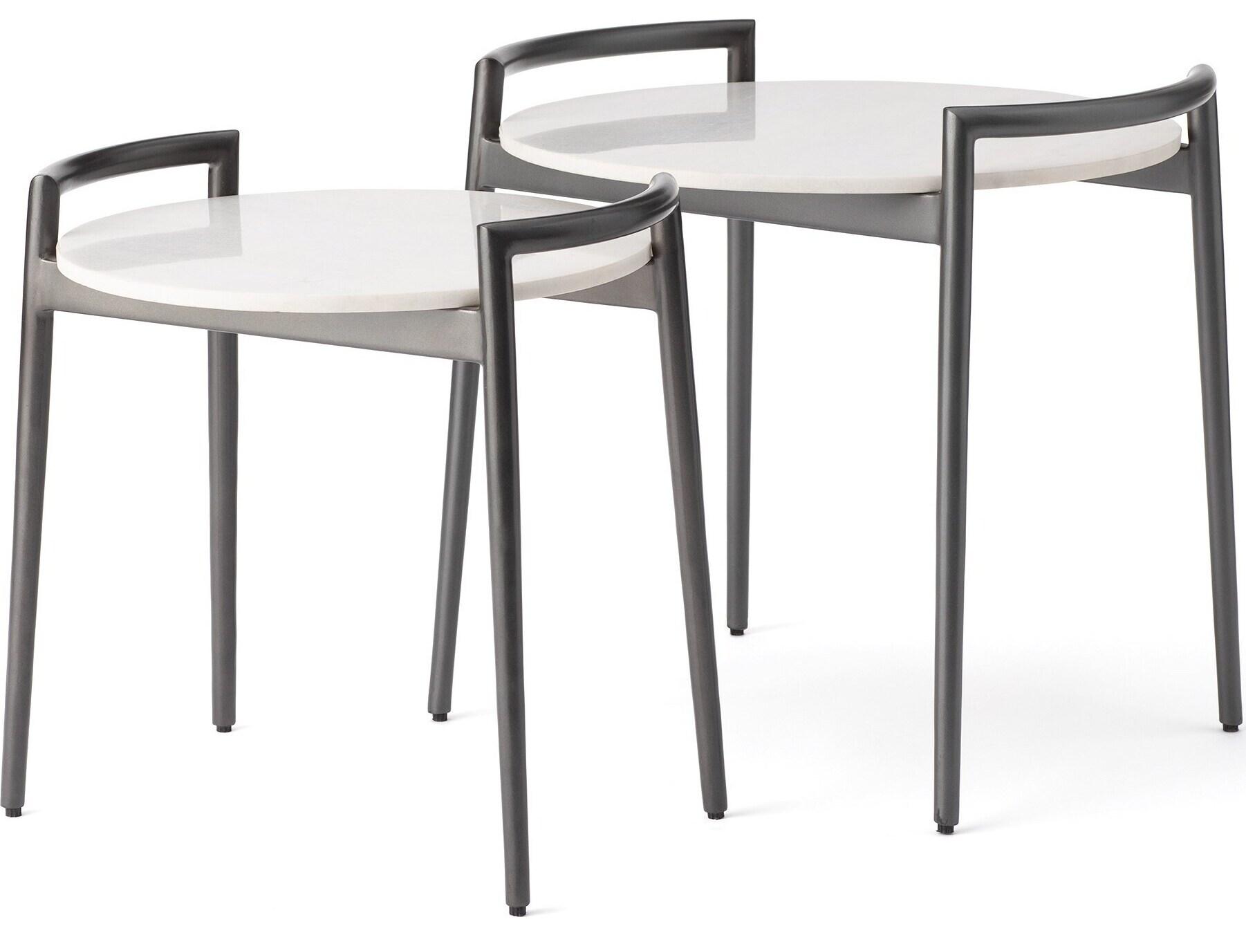 Global Views Oval Marble End Table